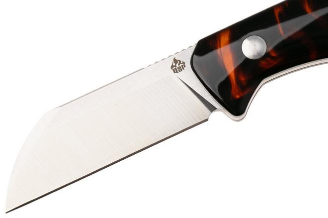 Afbeelding voor QSP Knife Baby Penguin QS130BP-B1 Stonewashed Satin 14C28N Tortoise Shell Acrylic, vaststaand mes