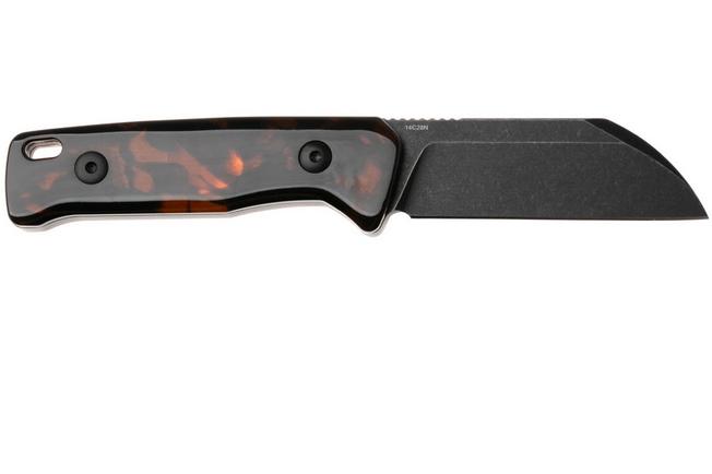 Afbeelding voor QSP Knife Baby Penguin QS130BP-B2 Blackwashed 14C28N Tortoise Shell Acrylic, vaststaand mes
