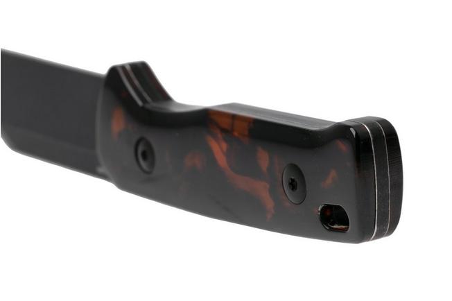 Afbeelding voor QSP Knife Baby Penguin QS130BP-B2 Blackwashed 14C28N Tortoise Shell Acrylic, vaststaand mes