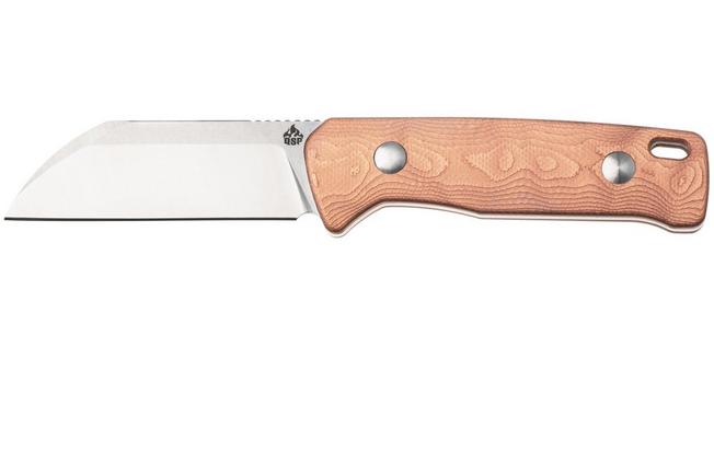 Afbeelding voor QSP Knife Baby Penguin QS130BP-C1 Stonewashed Satin 14C28N Copper Foil Carbon, vaststaand mes