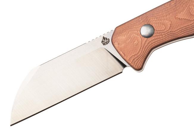 Afbeelding voor QSP Knife Baby Penguin QS130BP-C1 Stonewashed Satin 14C28N Copper Foil Carbon, vaststaand mes