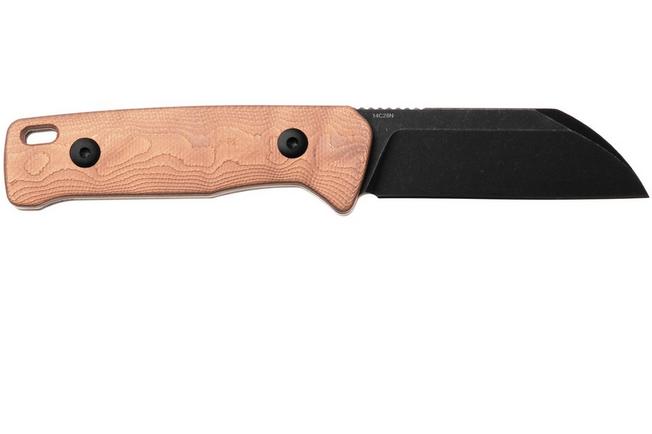 Afbeelding voor QSP Knife Baby Penguin QS130BP-C2 Blackwashed 14C28N Copper Foil Carbon, vaststaand mes