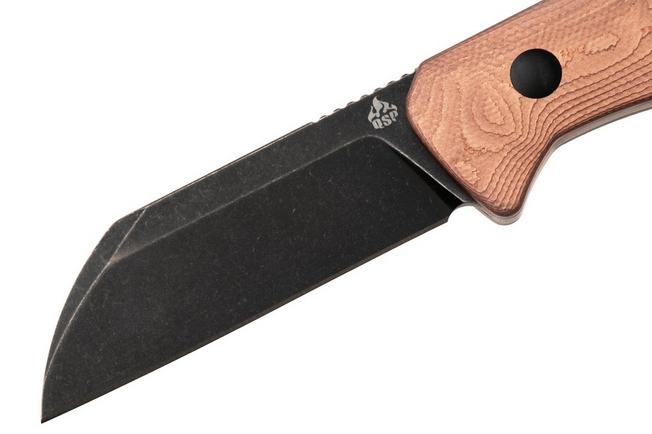Afbeelding voor QSP Knife Baby Penguin QS130BP-C2 Blackwashed 14C28N Copper Foil Carbon, vaststaand mes