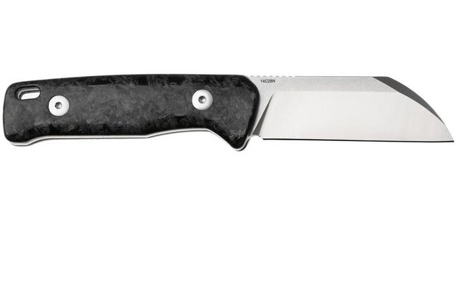 Afbeelding voor QSP Knife Baby Penguin QS130BP-F1 Stonewashed Satin 14C28N Blue Glow In The Dark Carbon, vaststaand mes