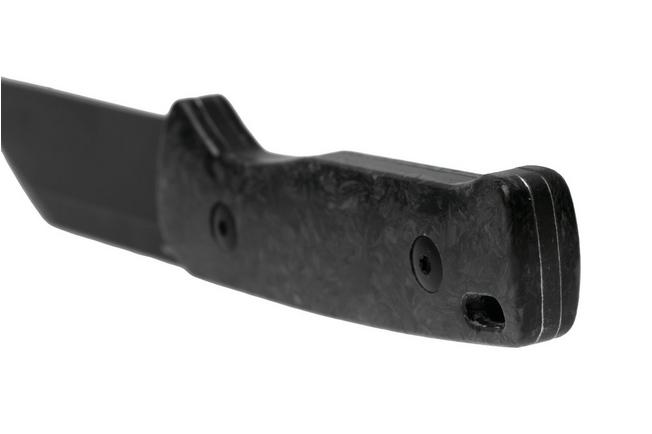 Afbeelding voor QSP Knife Baby Penguin QS130BP-F2 Blackwashed 14C28N Blue Glow In The Dark Carbon, vaststaand mes