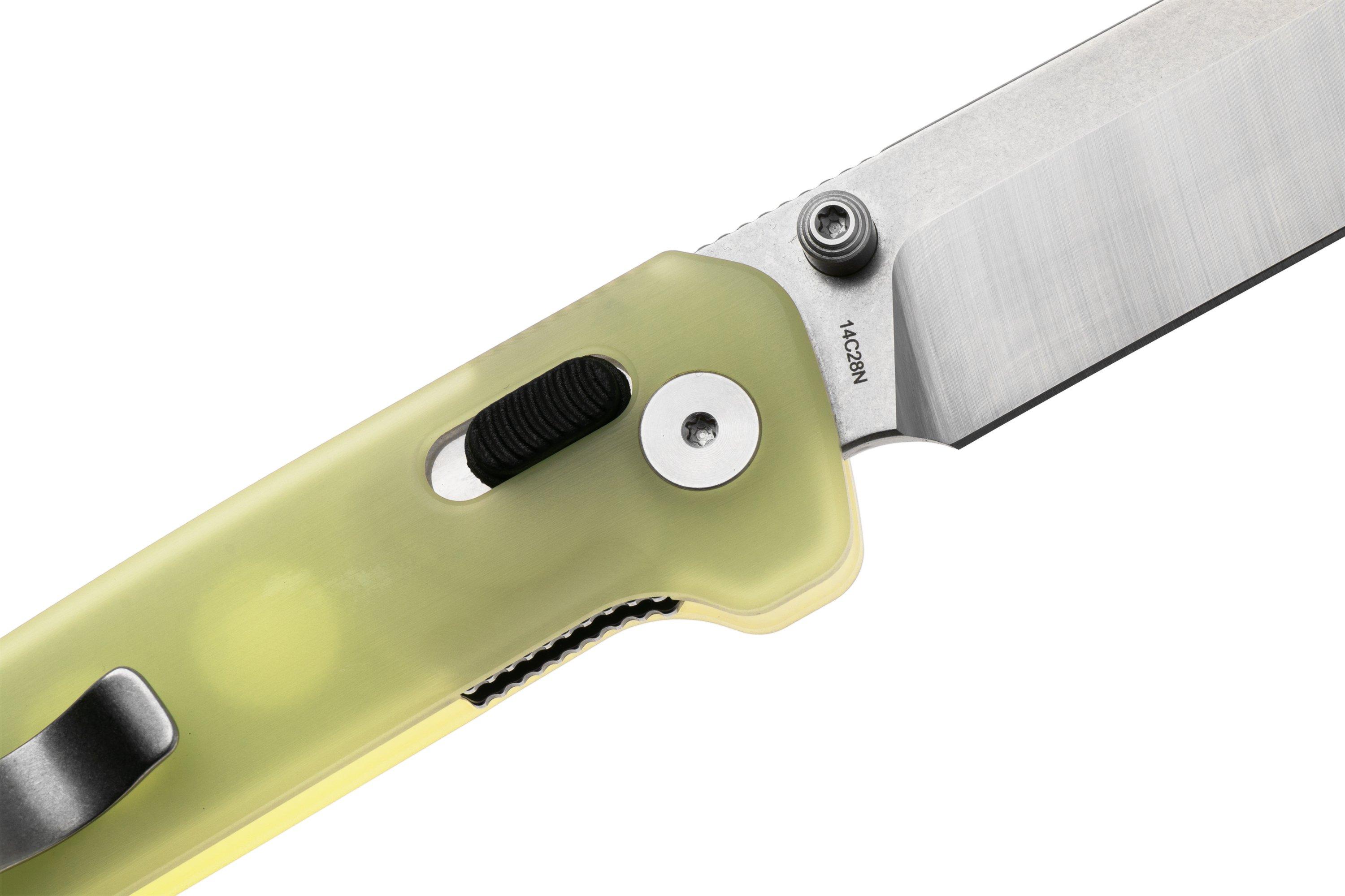 QSP Knife Penguin Glyde QS130GL-H1 Stonewashed Satin 14C28N Glow In The ...