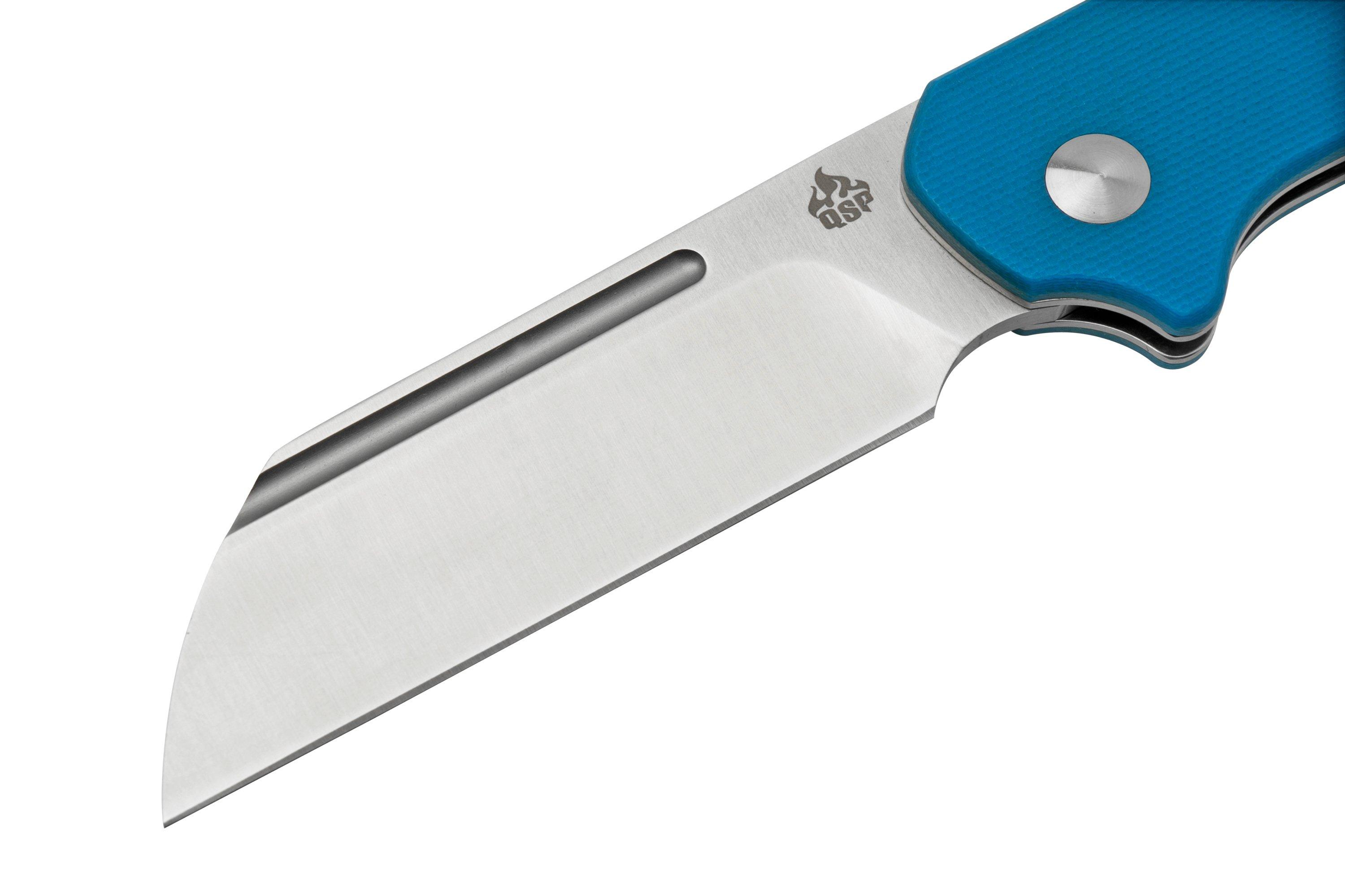 QSP Knife Penguin QS130SJC, 14C28N Satin, Blue G10, slipjoint zakmes