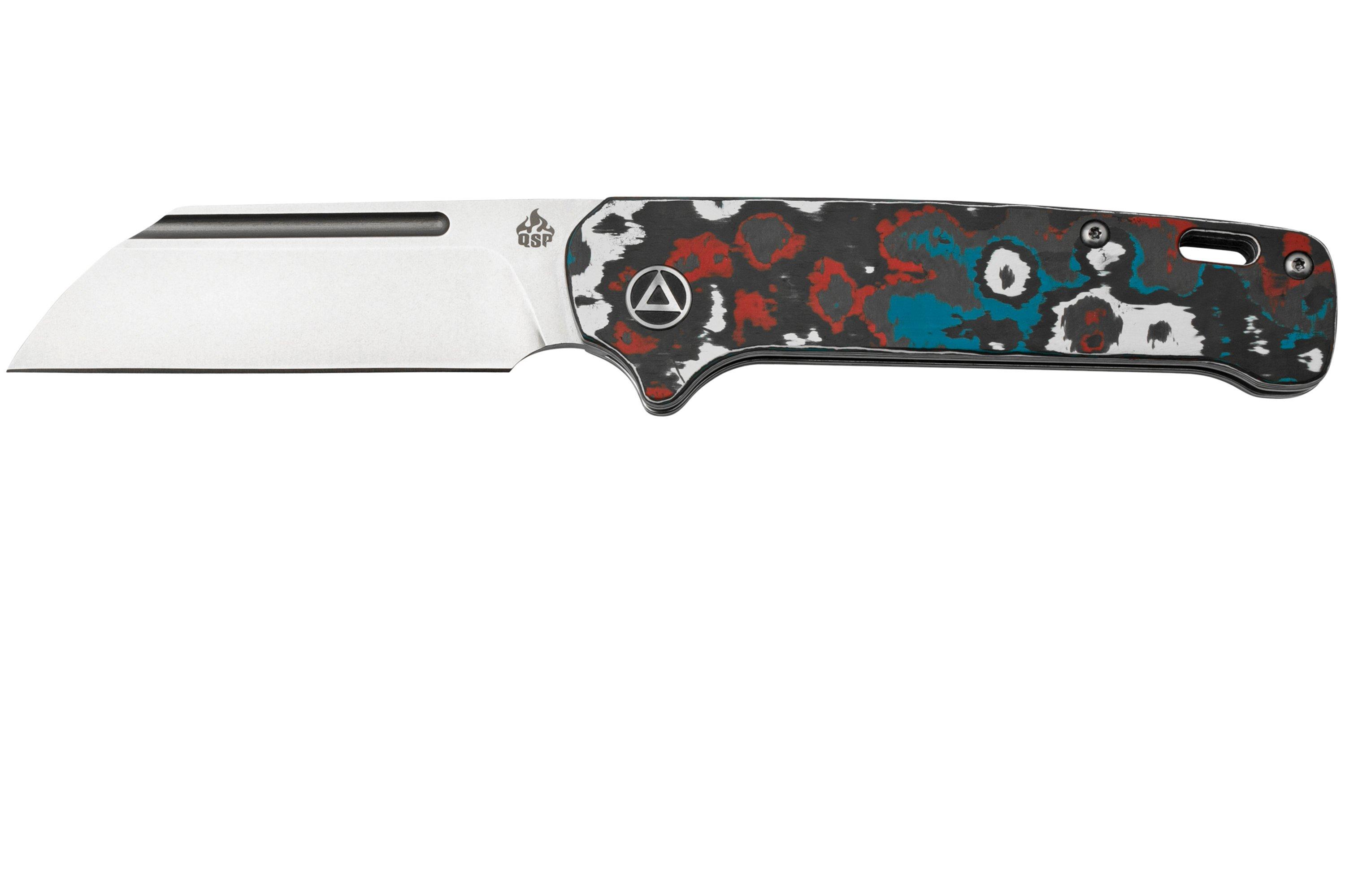 QSP Knife Penguin QS130SJ-F1, CPM 20CV Stonewashed, Fat Carbon Nebula ...