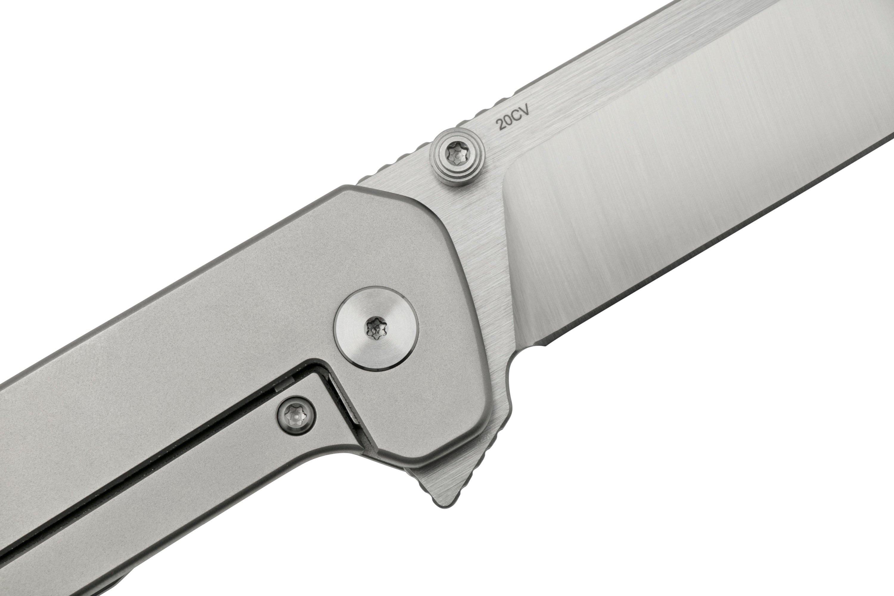 QSP Knife Penguin XL QS130XLA, Satin 20CV, Beadblasted Titanium pocket