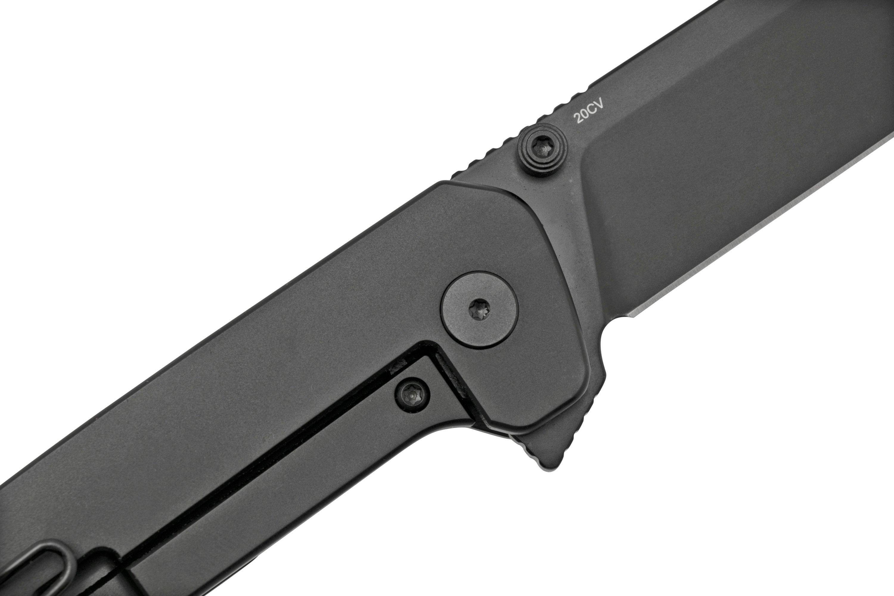 QSP Knife Penguin XL QS130XL-C, Blackwashed 20CV, Black Titanium pocket ...