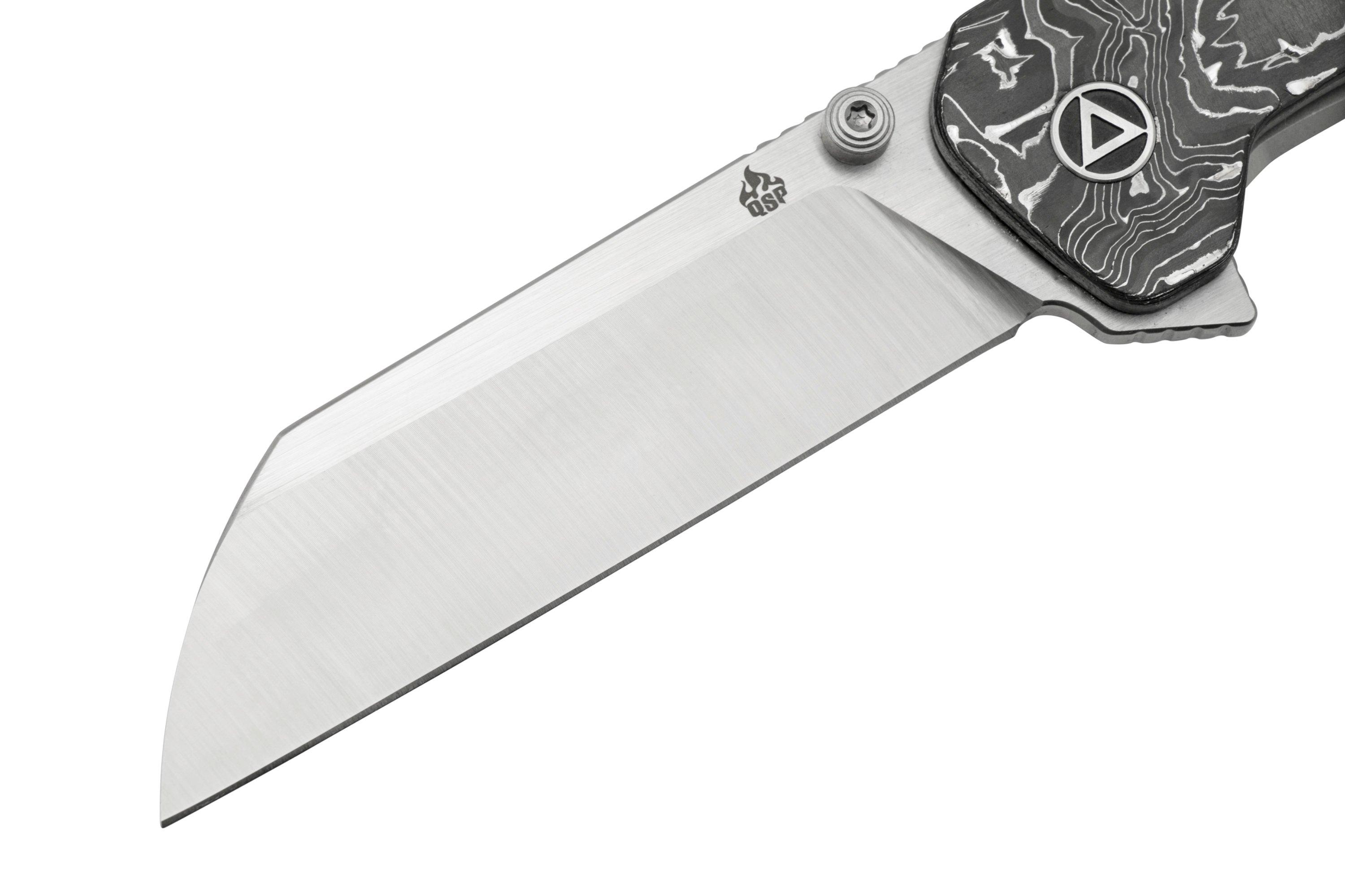 QSP Knife Penguin XL QS130XLD1, Satin 20CV, Aluminum Foil Carbon fibre pocket knife