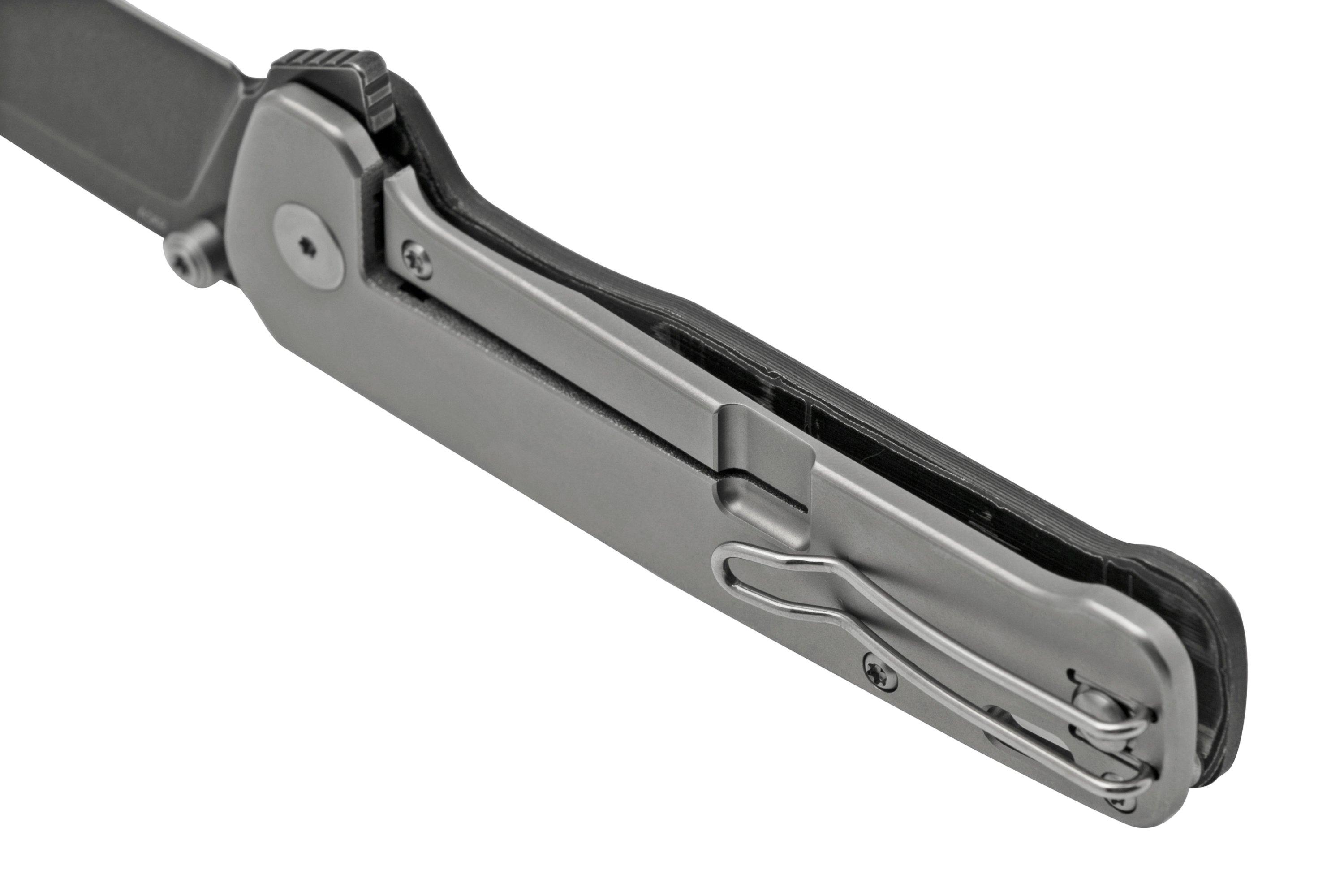 QSP Knife Penguin XL QS130XLD2, Blackwashed 20CV, Aluminum Foil Carbon