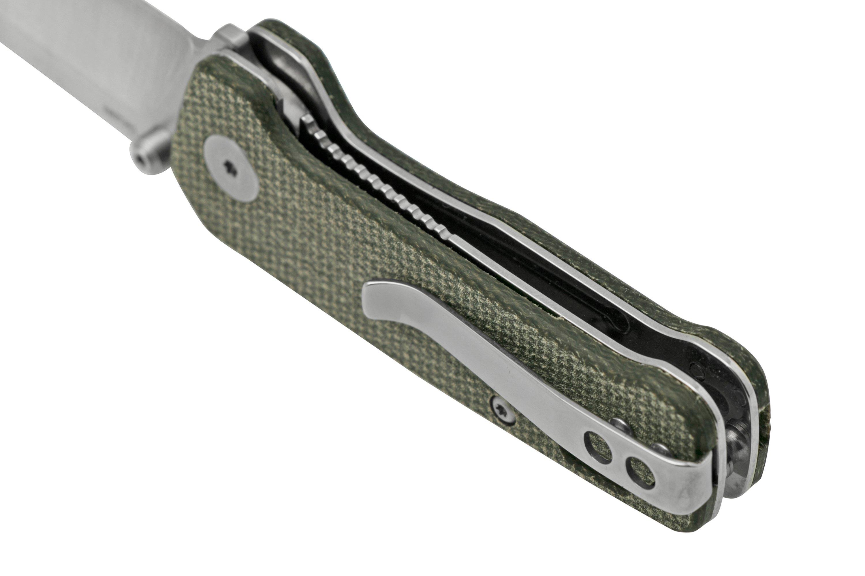 QSP Knife Penguin Mini QS130XSA, Satin 14C28N, Dark Brown Micarta