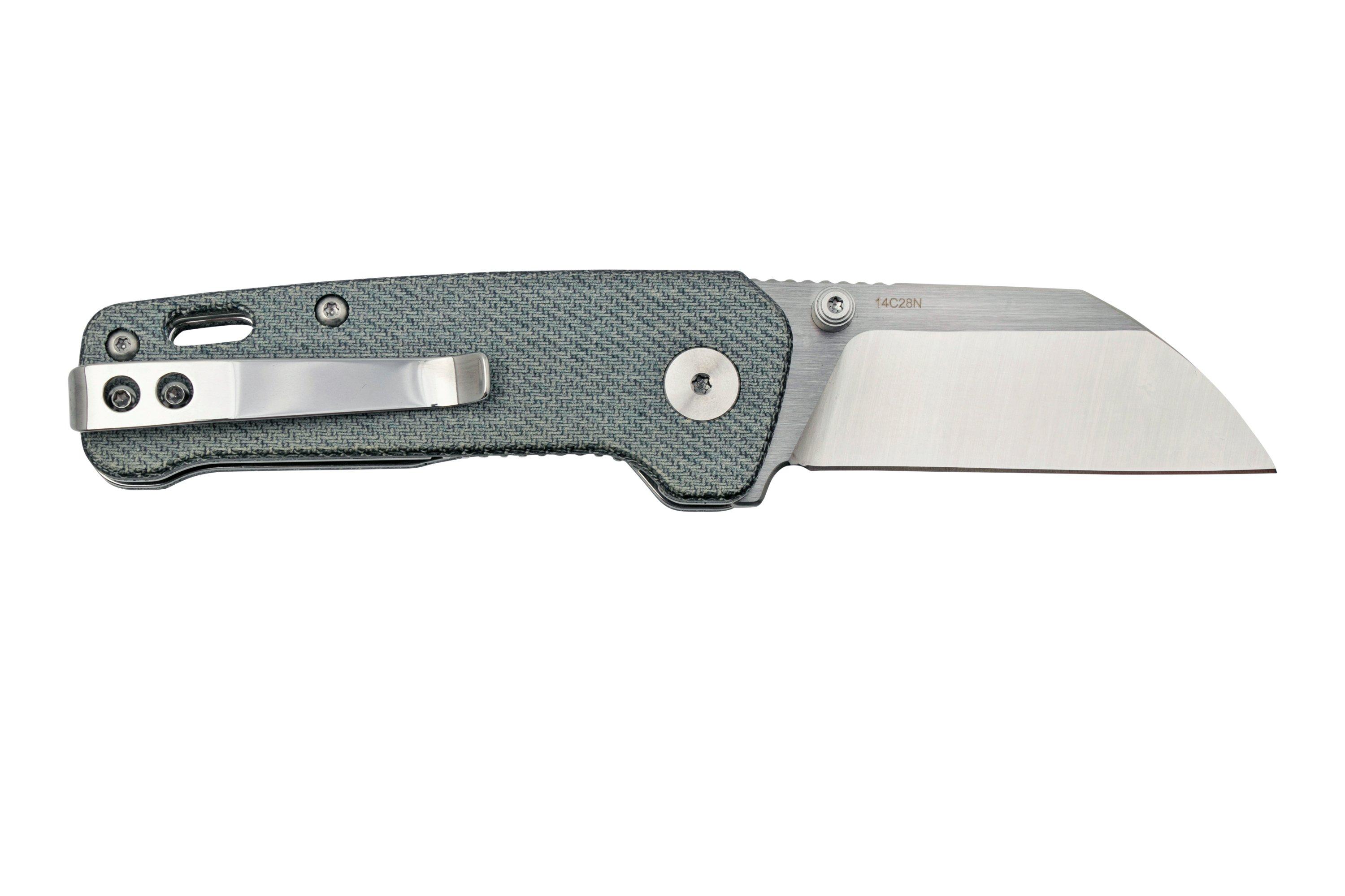 QSP Knife Penguin Mini QS130XSB, Satin 14C28N, Denim Micarta pocket