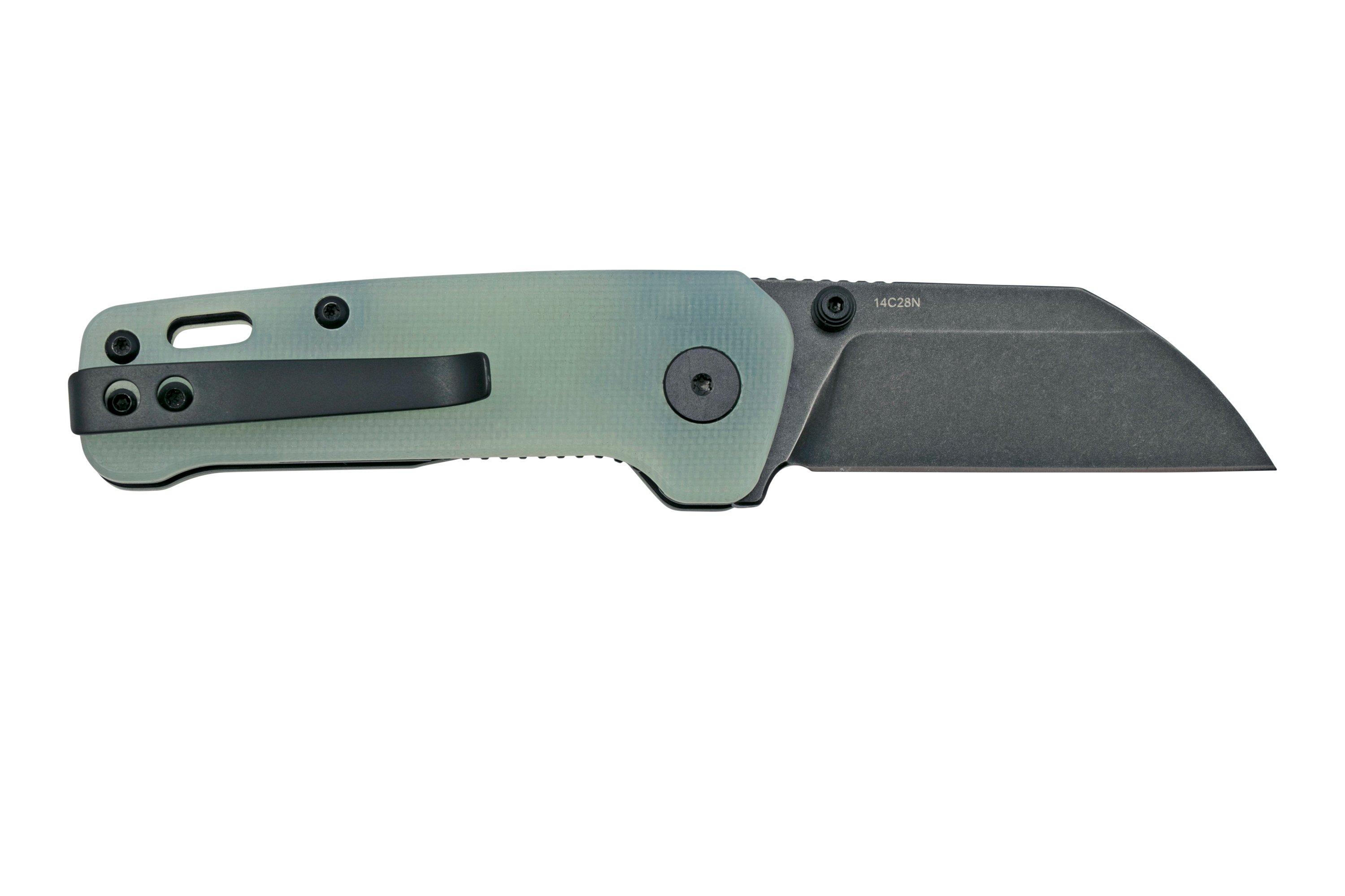 QSP Knife Penguin Mini QS130XSF2, Blackwashed 14C28N, Natural G10