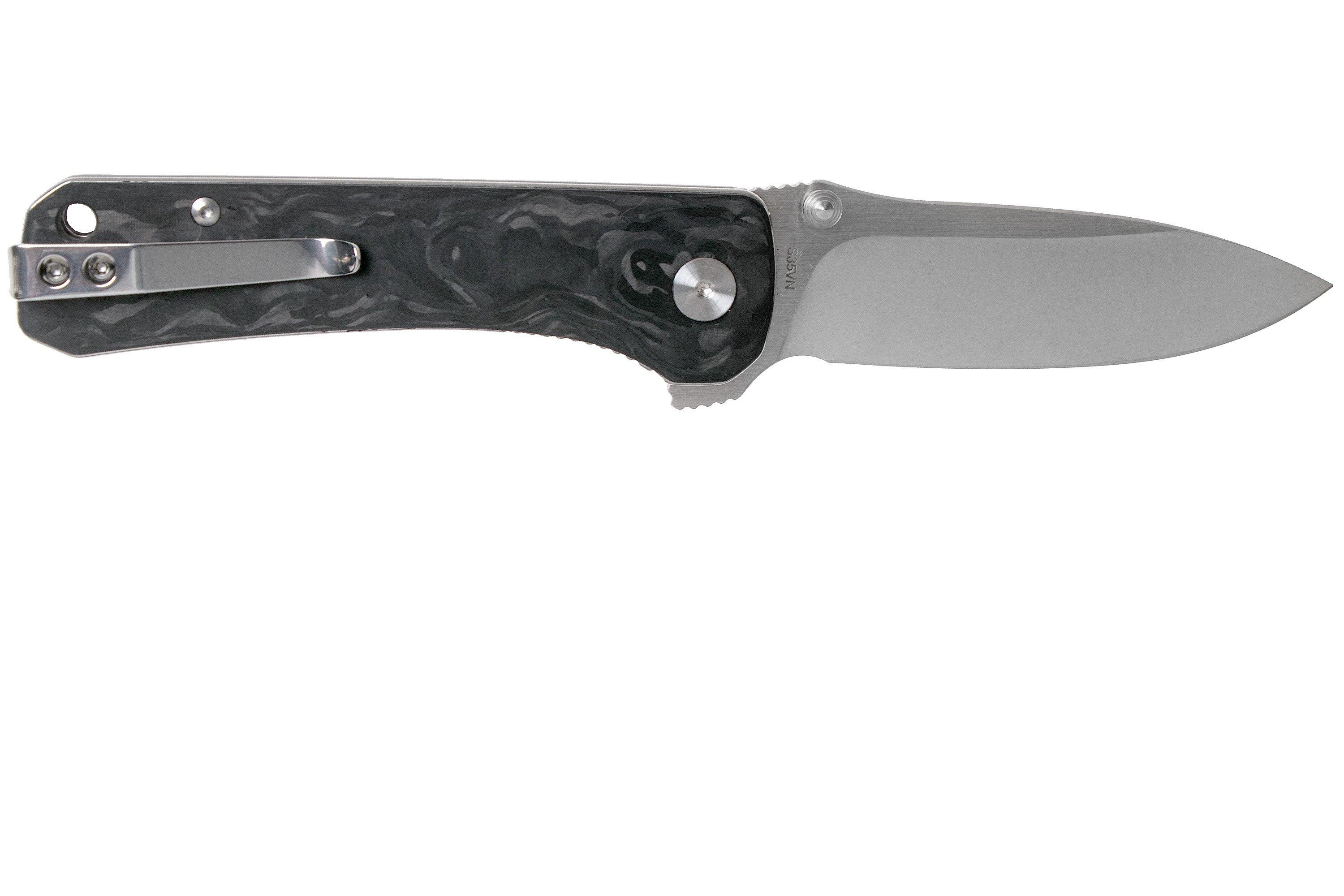 QSP Knife Hawk QS131-F Shredded Carbon fibre pocket knife ...