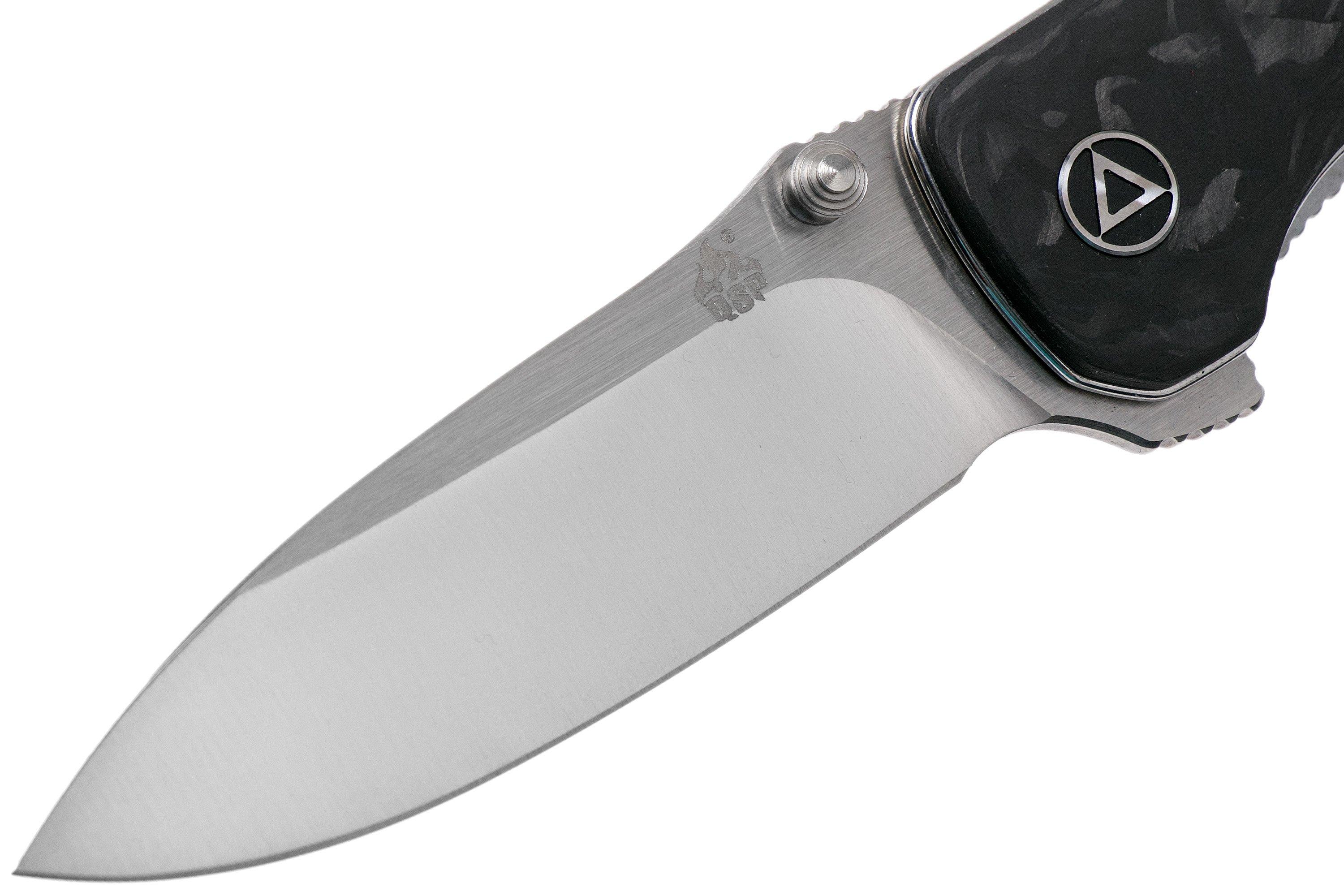QSP Knife Hawk QS131-F Shredded Carbon fibre coltello da tasca | Fare ...