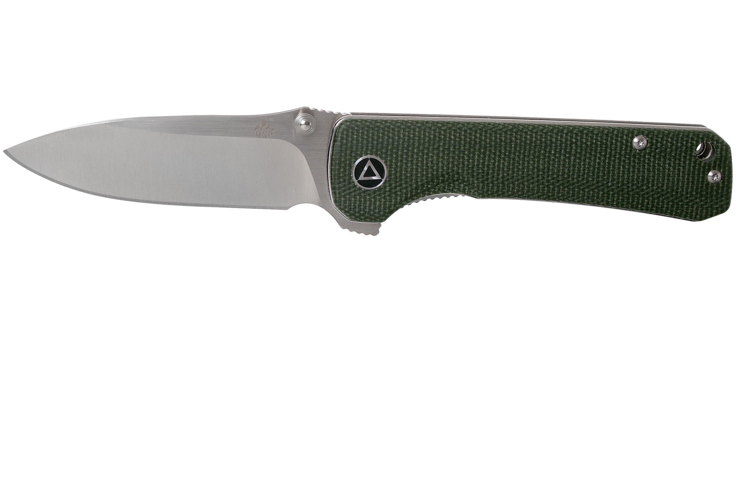 QSP Knife Hawk QS131H Green Micarta pocket knife Advantageously