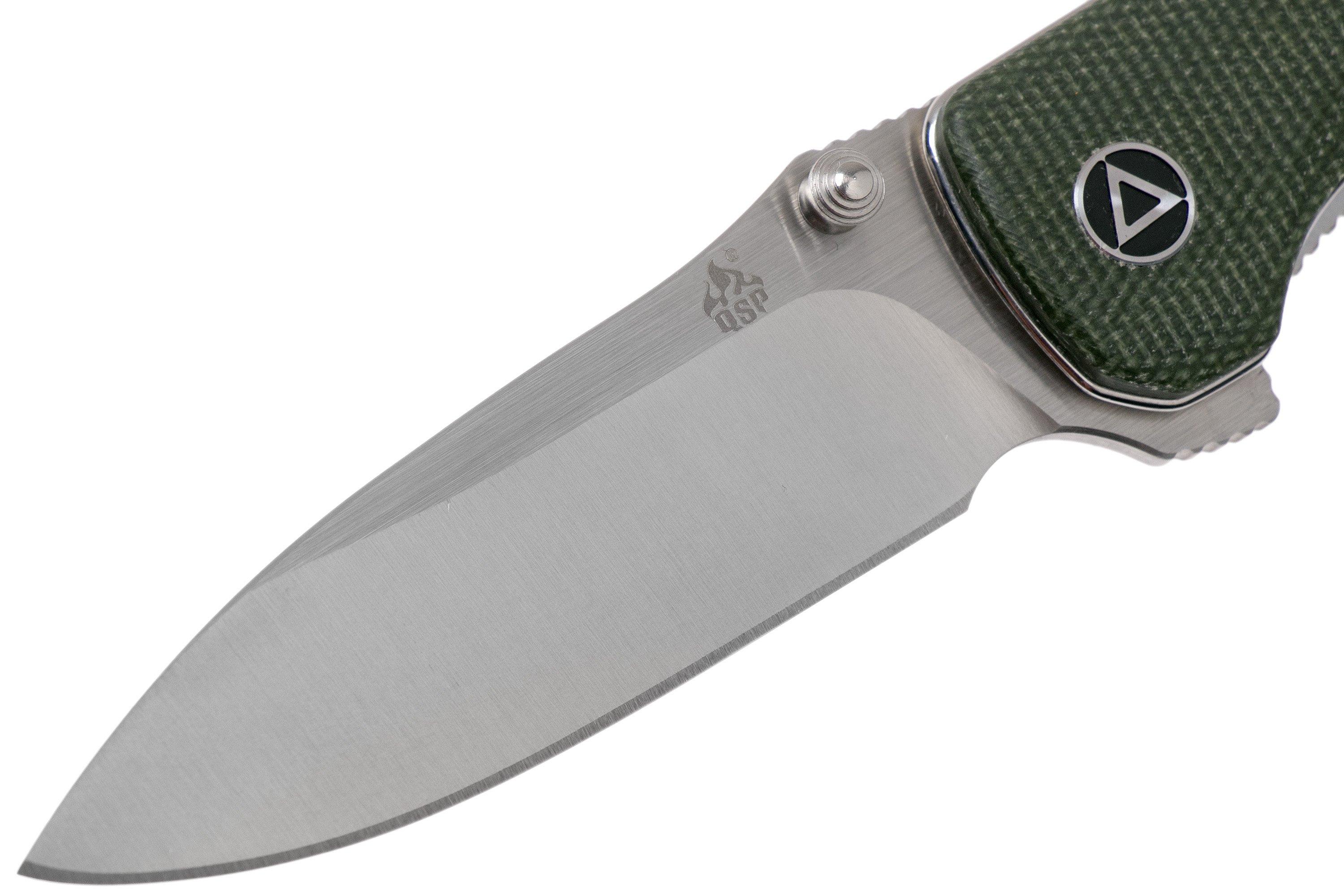 QSP Knife Hawk QS131H Green Micarta pocket knife Advantageously