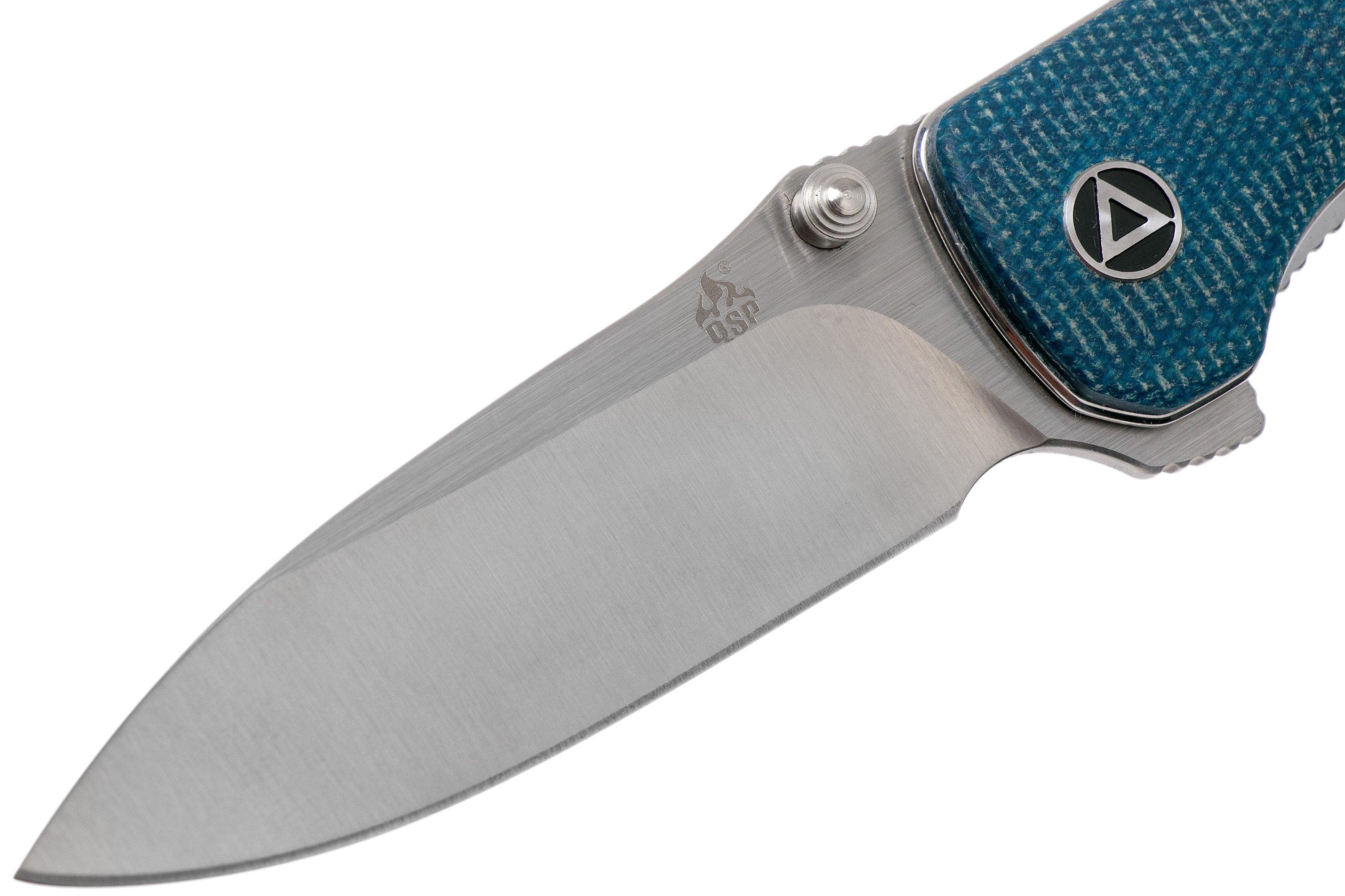 QSP Knife Hawk QS131I Blue Micarta zakmes Voordelig kopen bij