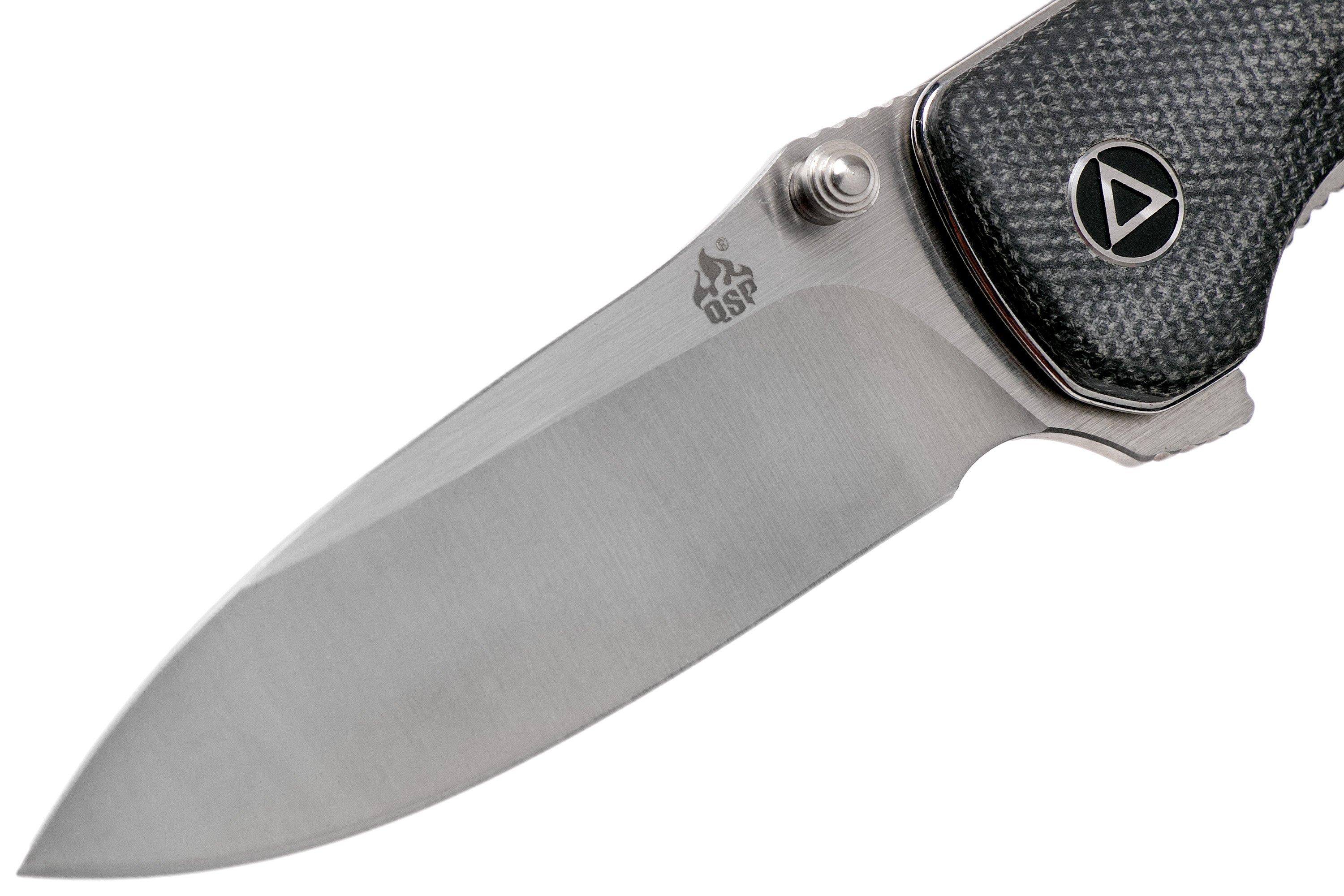 QSP Knife Hawk QS131-J Black Micarta pocket knife | Advantageously ...