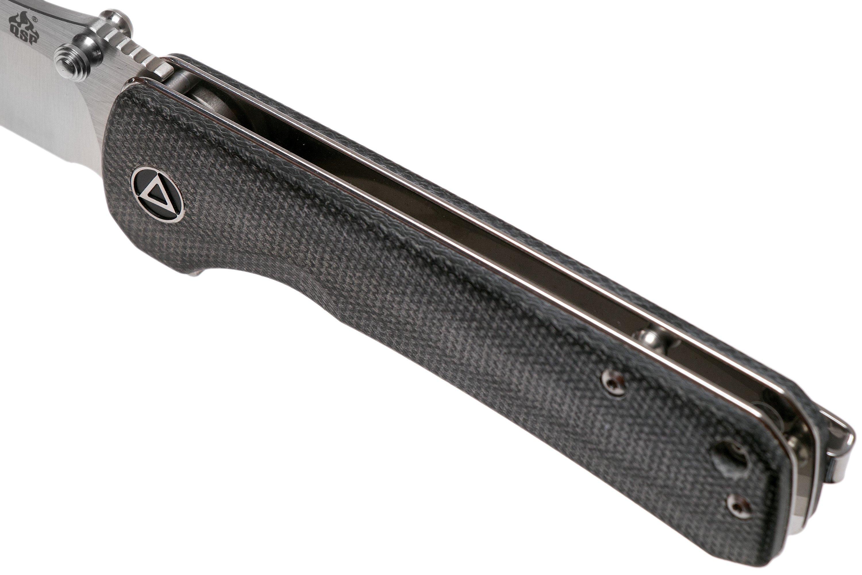 QSP Knife Hawk QS131-J Black Micarta pocket knife | Advantageously ...