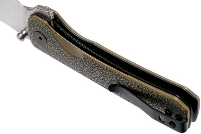 QSP Hawk Liner Lock Pocket Knife 14C28N Blade Brass Handle – QSP KNIFE