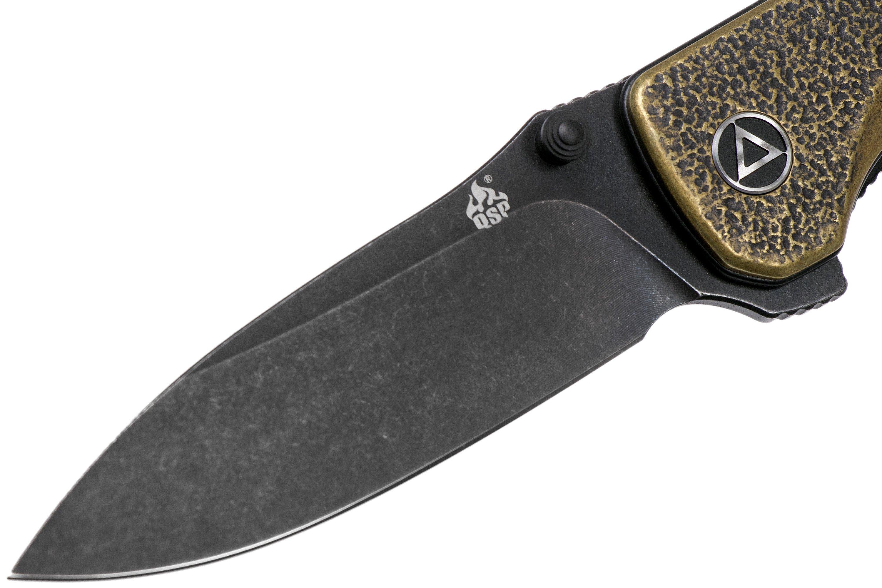 QSP Knife Hawk QS131L Brass, Blackwashed zakmes Voordelig kopen bij