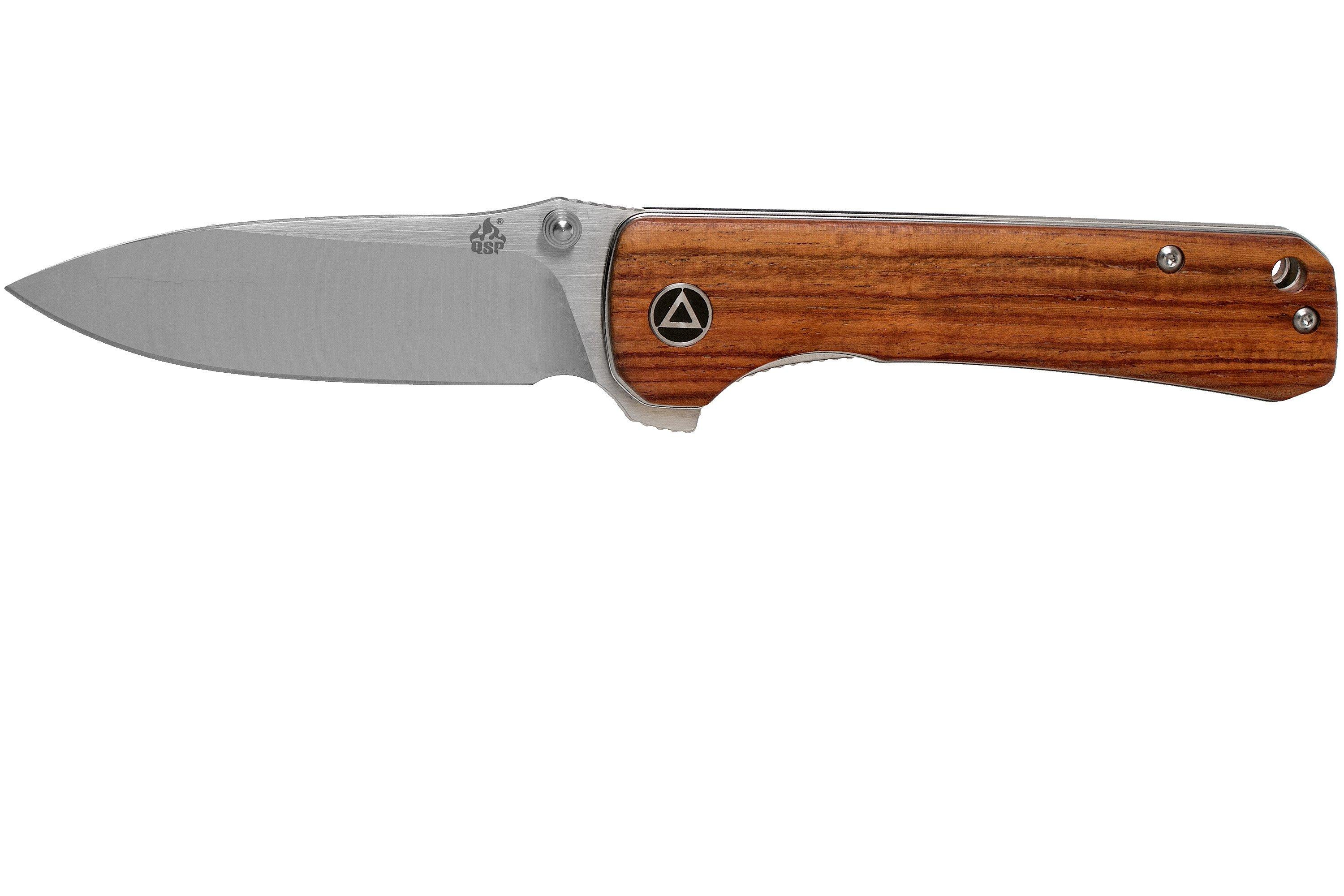 QSP Knife Hawk QS131-O1 Mkuruti Wood, Satin, pocket knife ...