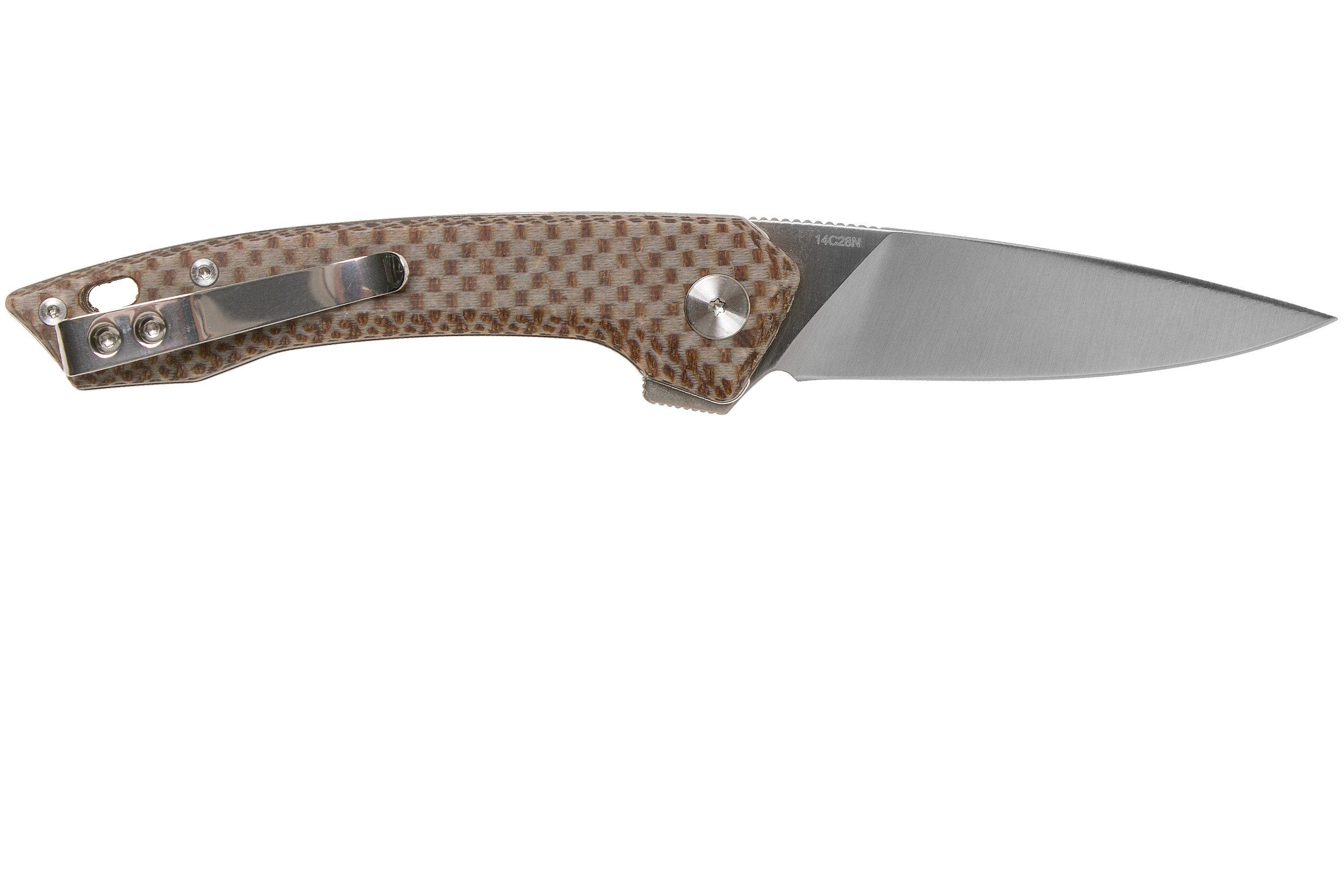 Qsp Knife Leopard Qs D Brown Texture Micarta Satin Pocket Knife Advantageously Shopping