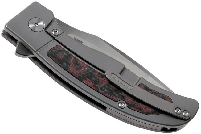 Imagen para QSP Knife Legatus QS136-B fibra de carbono. Red G10 cuchillo de caballero, DBW design