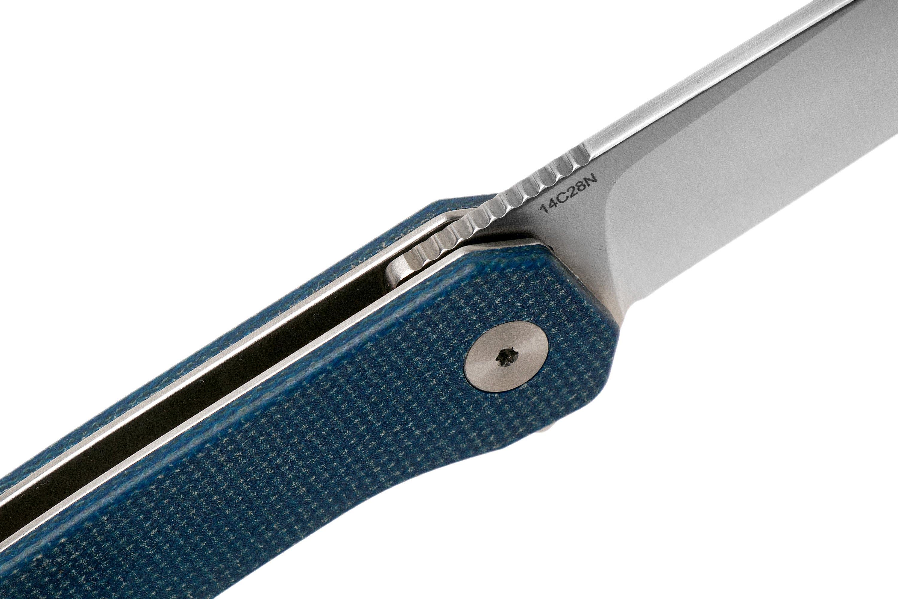 QSP Knife Osprey QS139B Blue Micarta, Satin, pocket knife