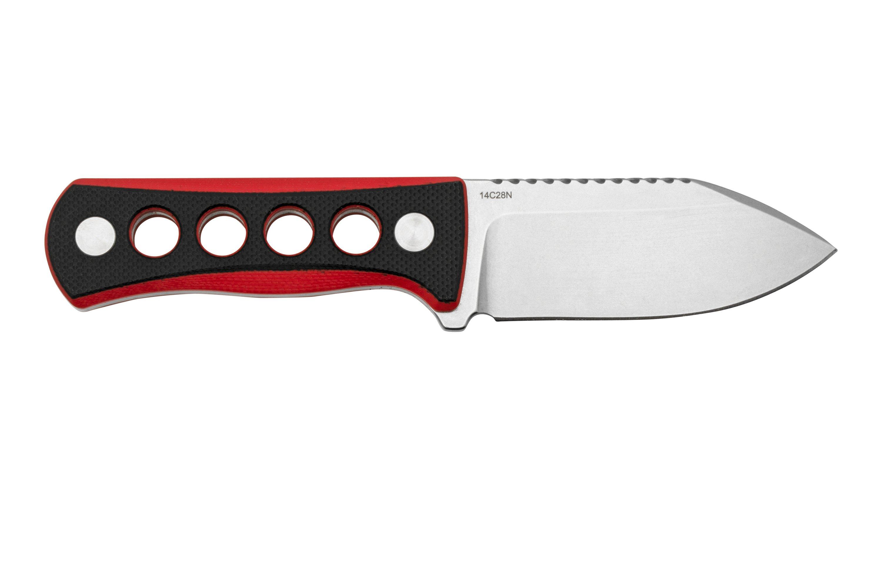 QSP Knife Canary QS141B1 Stonewashed, Black Red G10, nekmes