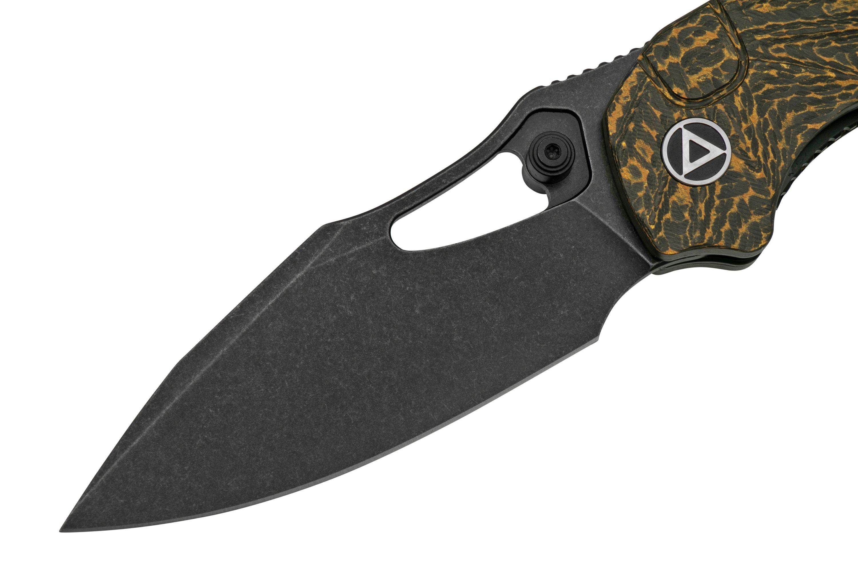 QSP Knife Hornbill QS146-A2 Golden Carbon Fiber, Black Stonewashed ...