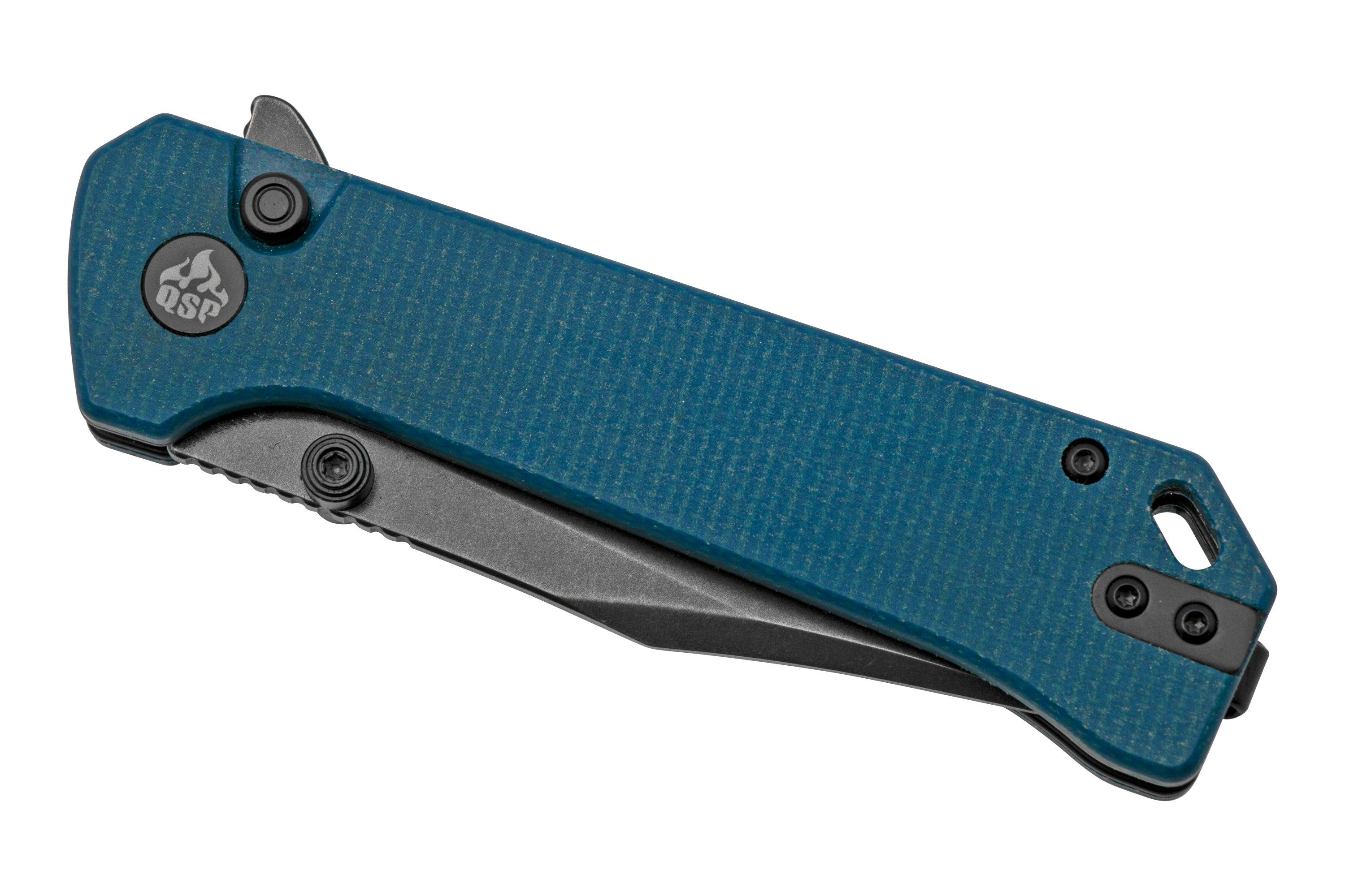 qsp-grebe-qs147-b2-14c28n-black-clippoint-blue-micarta-pocket-knife