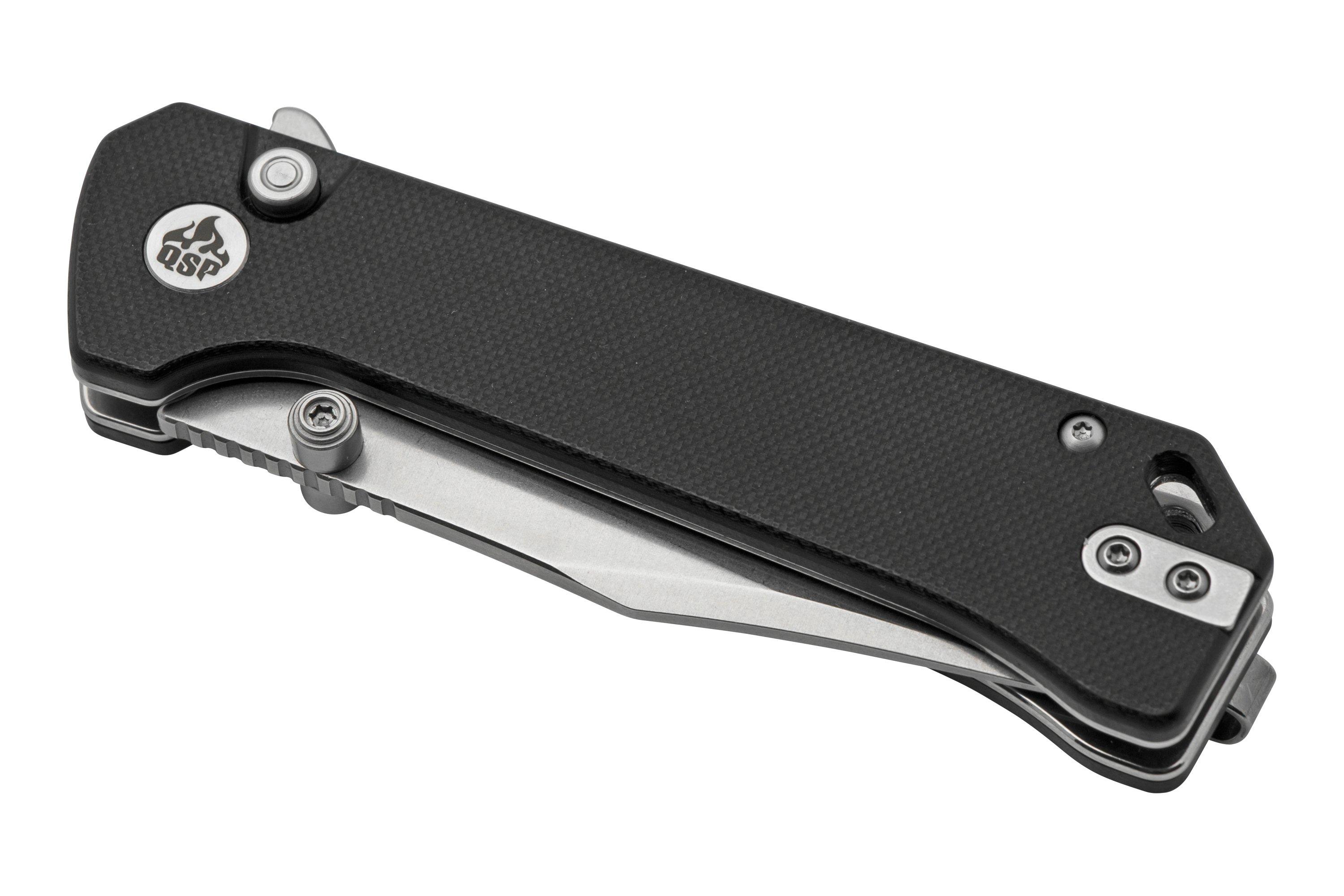 Qsp Grebe Qs147 C1 14c28n Clippoint Schwarzes G10 Taschenmesser 