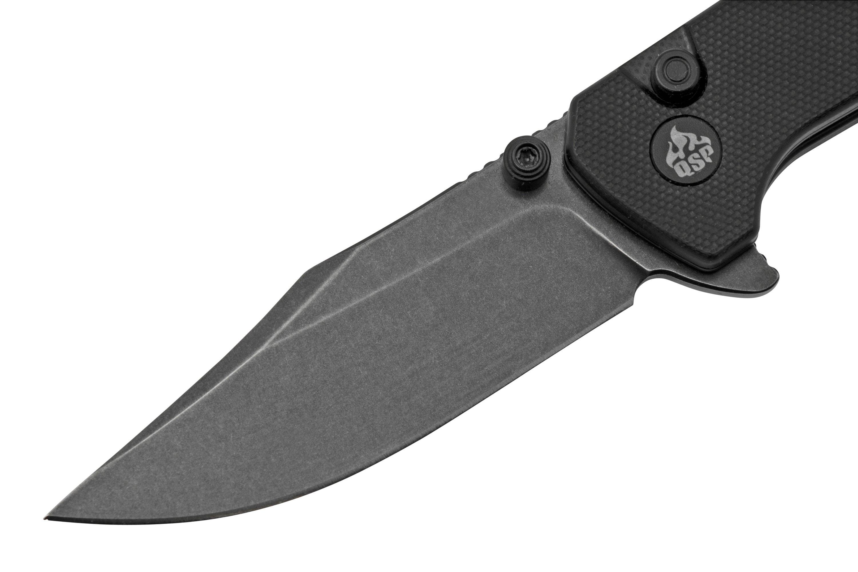 QSP Grebe QS147C2, 14C28N black Clippoint black G10, pocket knife