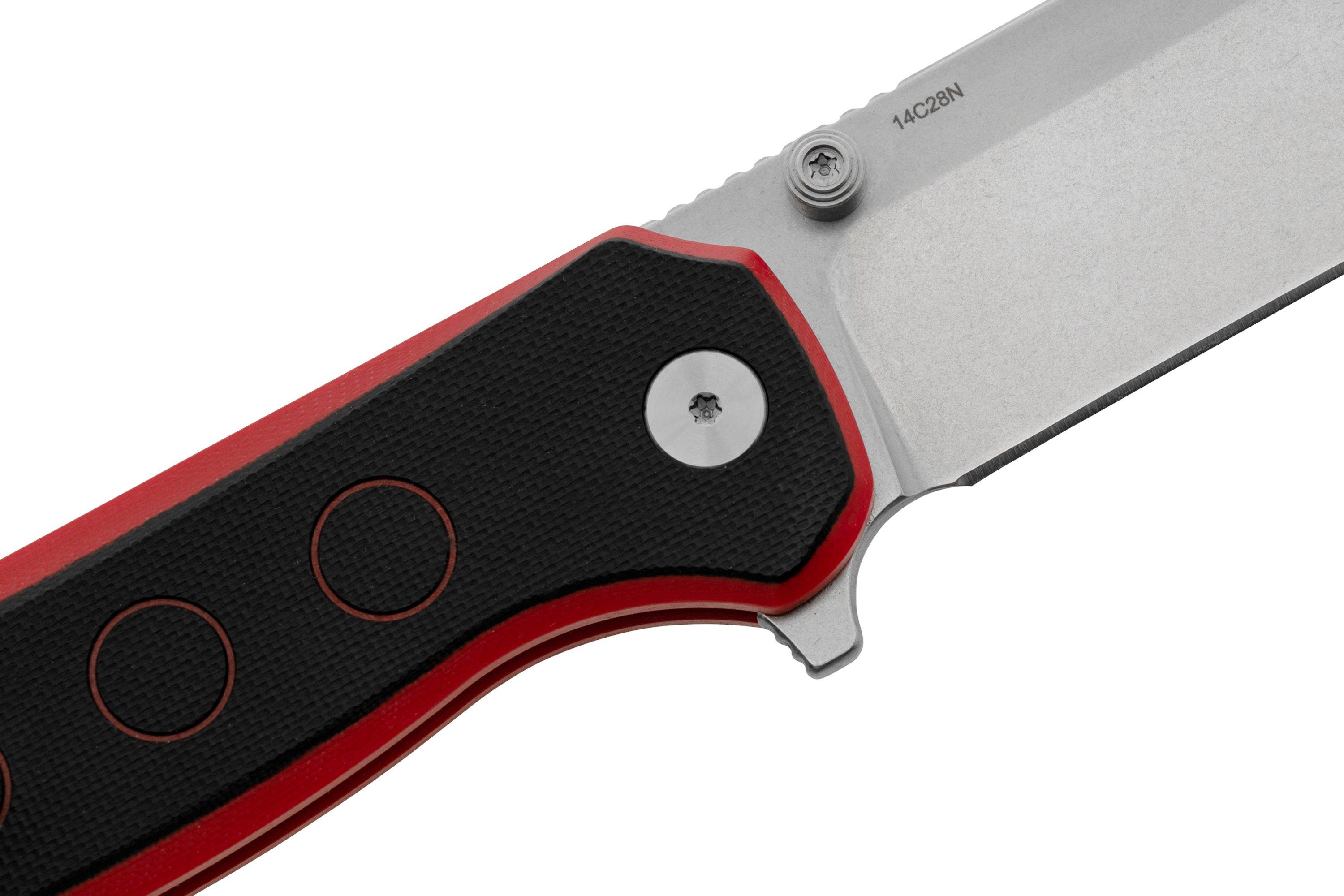 QSP Knife Swordfish QS149-A1 Red And Black G10, Stonewashed, pocket ...
