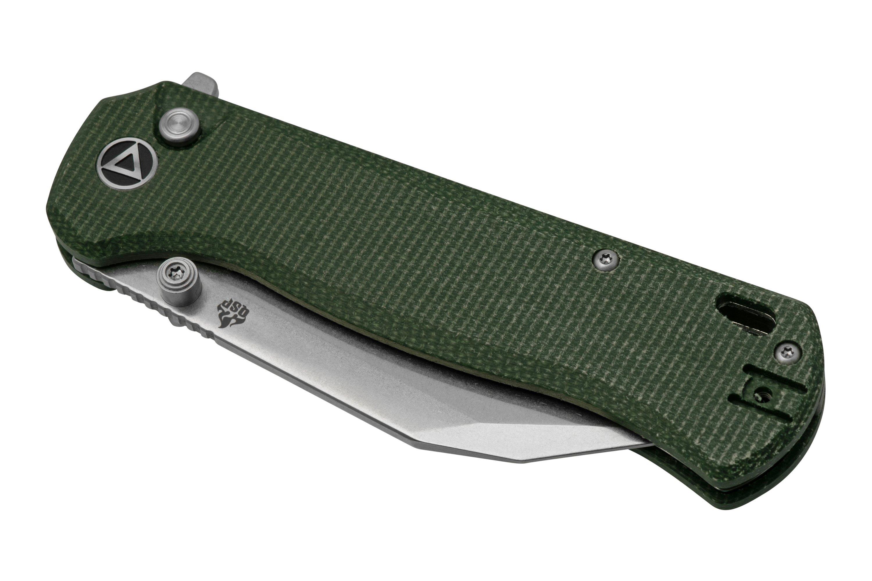 QSP Knife Swordfish QS149B1 Green Micarta, Stonewashed, navaja