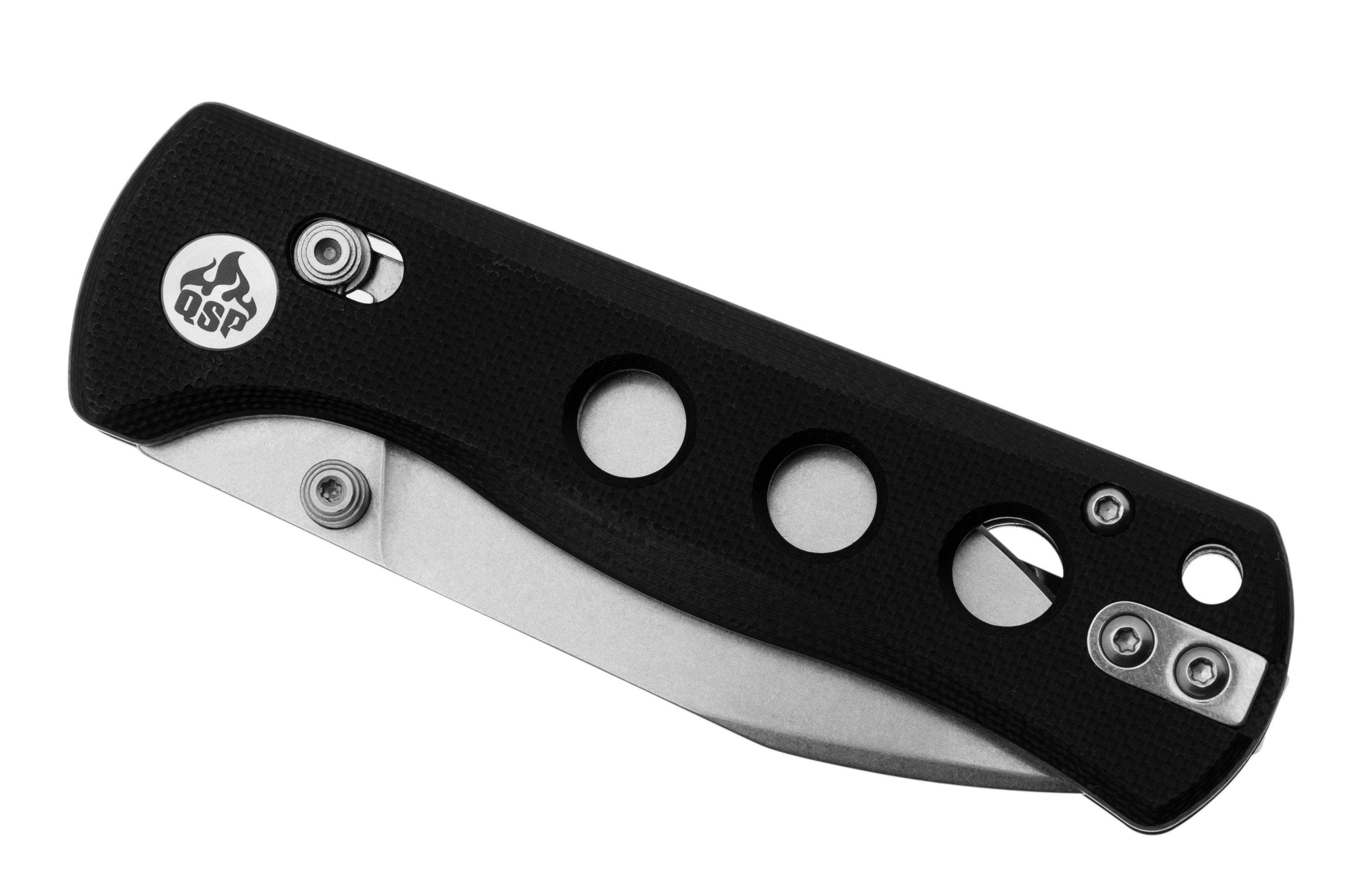 Qsp Knife Canary Glyde 150gl A1 Stonewashed 14c28n Black G10 Navalha 