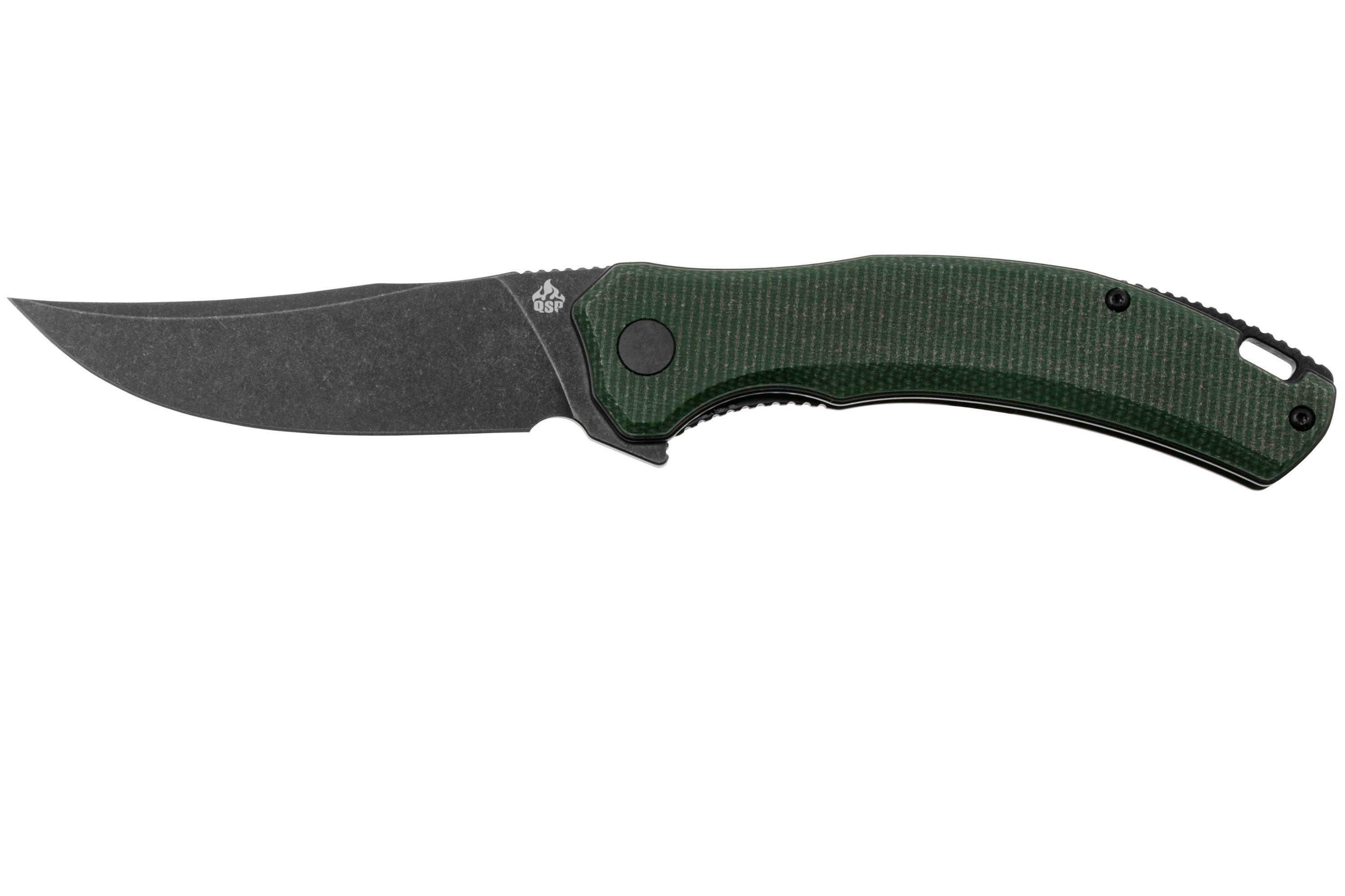 QSP Knife Walrus QS151-C2 Black, Green Micarta, pocket knife ...