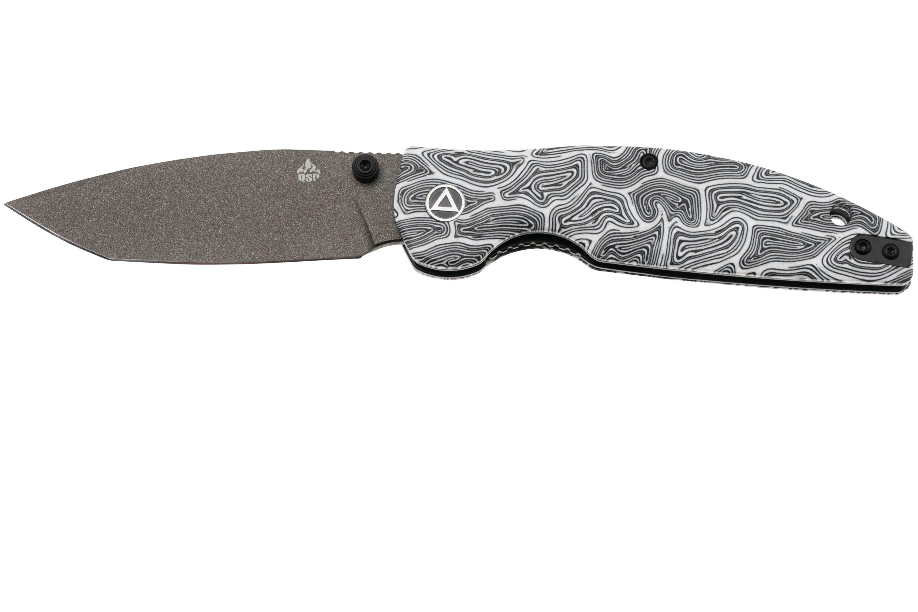 Qsp Knife Turtle Punk Qs158 B2 Ceramic Coated 14c28n Black White G10 