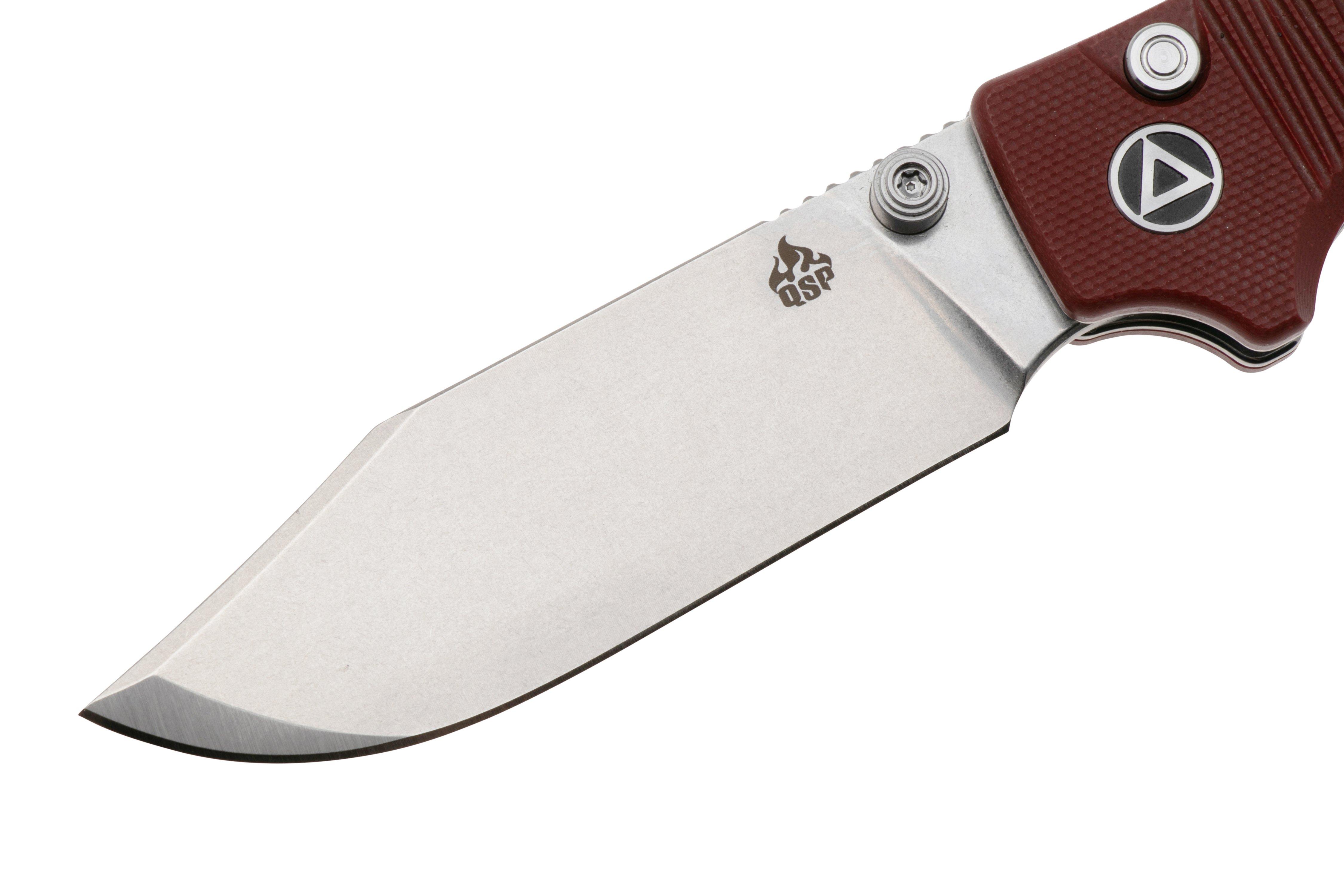 Qsp Knife Kali Qs159 A1 Stonewashed 14c28n Dark Red G10 Zakmes Keanu 