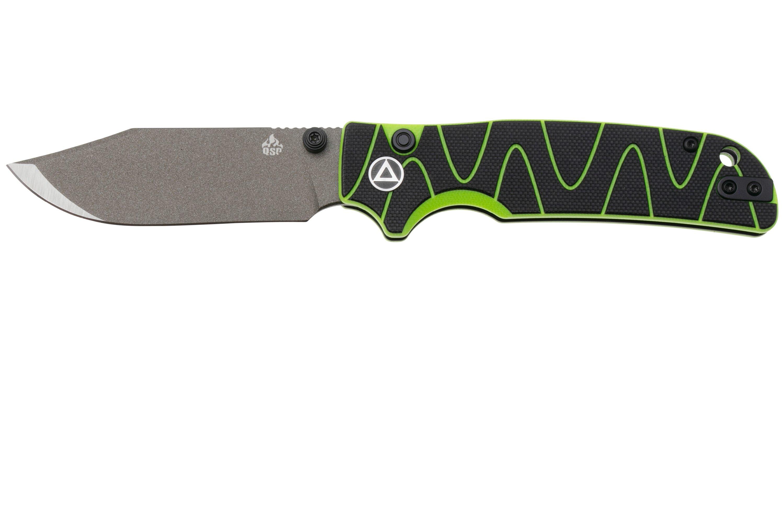 QSP Knife Kali QS159-C2 Ceramic Coated 14C28N Black Neon G10, pocket ...