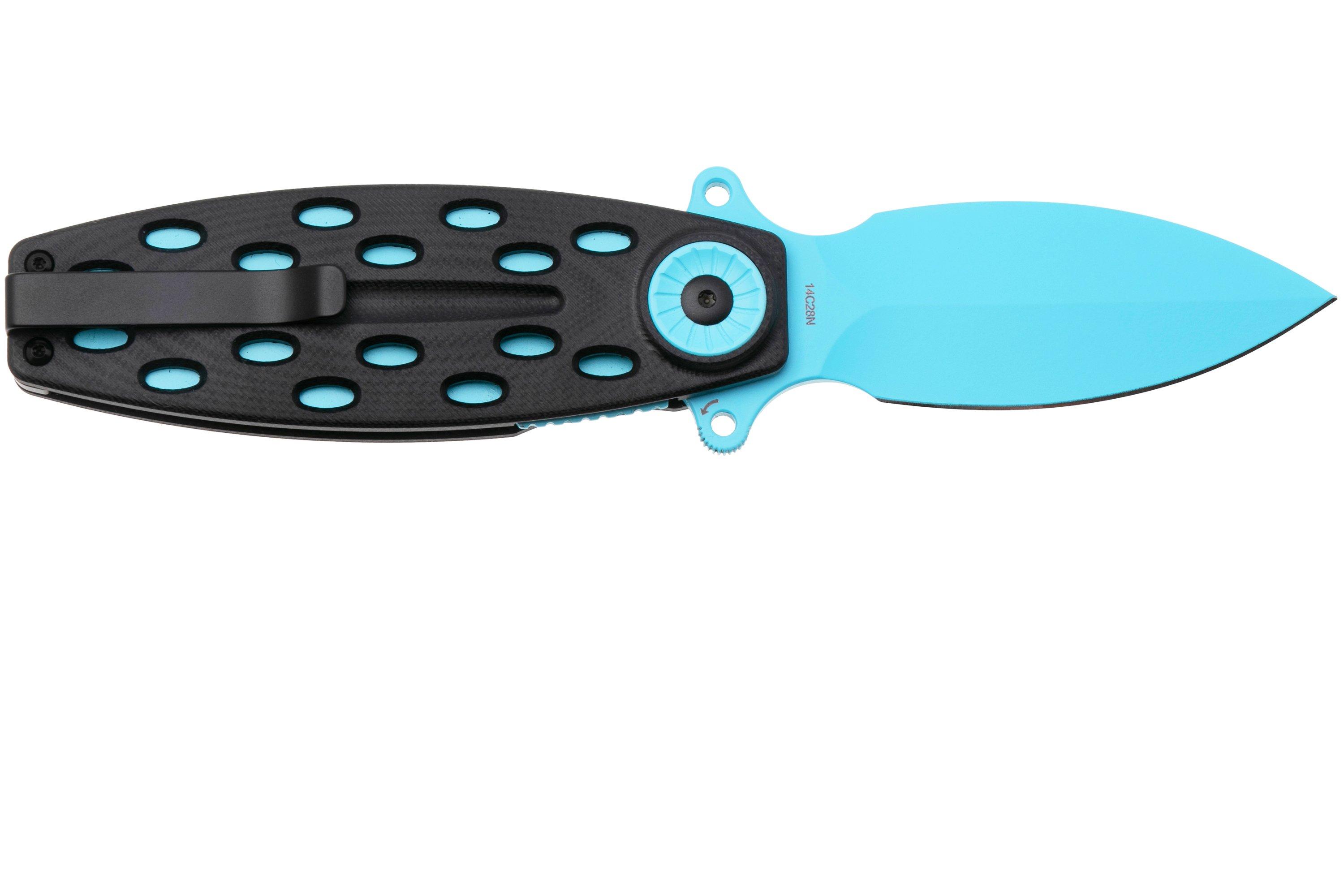 QSP Knife Beetle 162-E, Blue 14C28N, Black G10, pocket knife ...