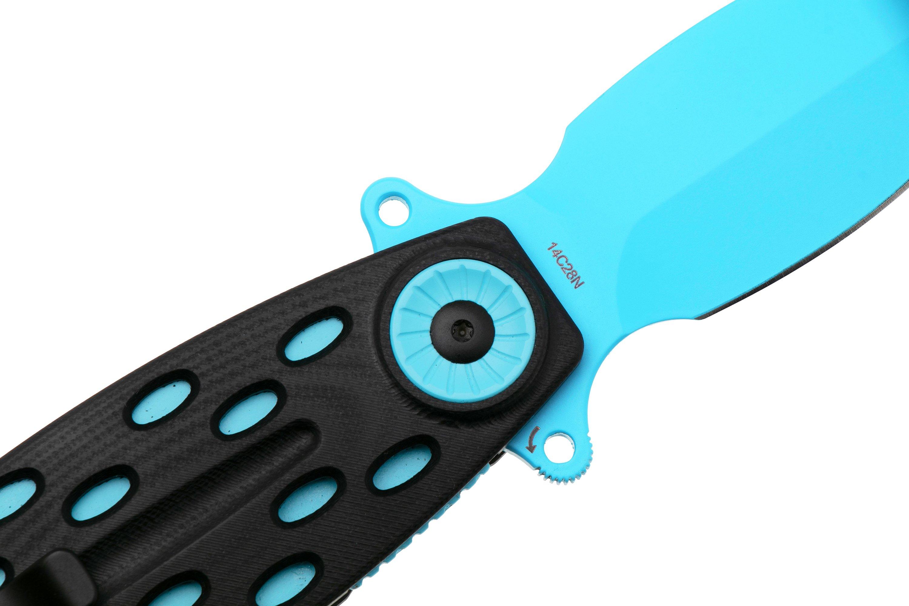 QSP Knife Beetle 162-E, Blue 14C28N, Black G10, pocket knife ...