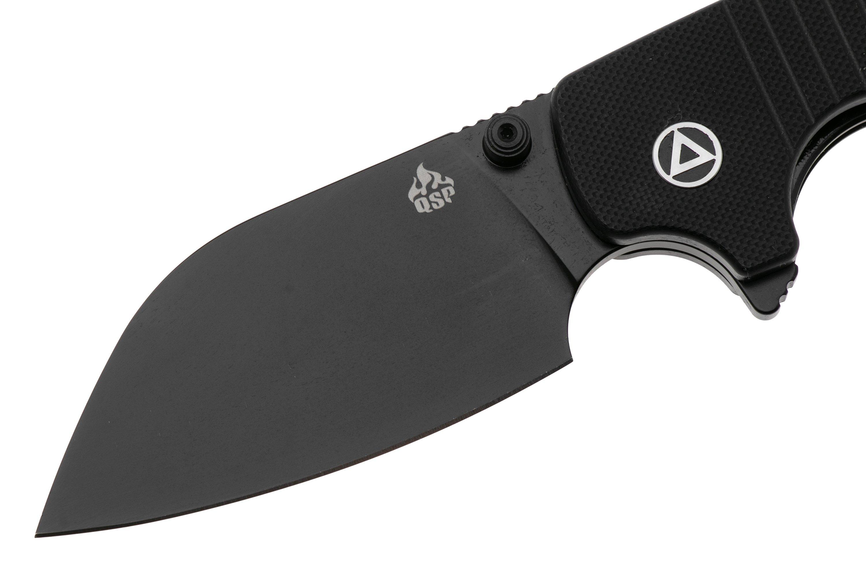 Qsp Knife Chefmaster 163 A2 Black 14c28n Black G10 Couteau De Poche 