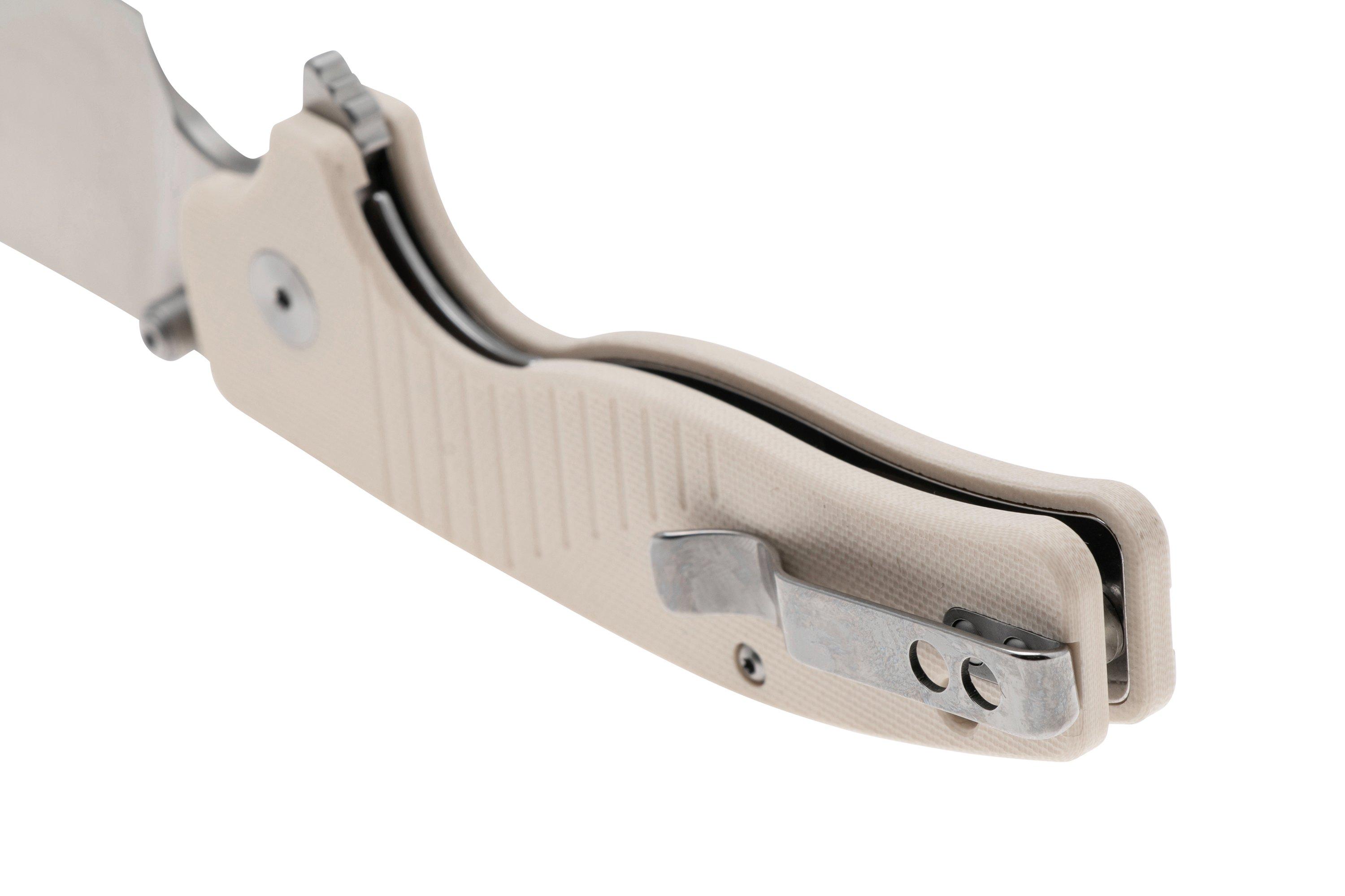 QSP Knife Chefmaster 163-B1, Satin 14C28N, Ivory White G10, couteau de ...