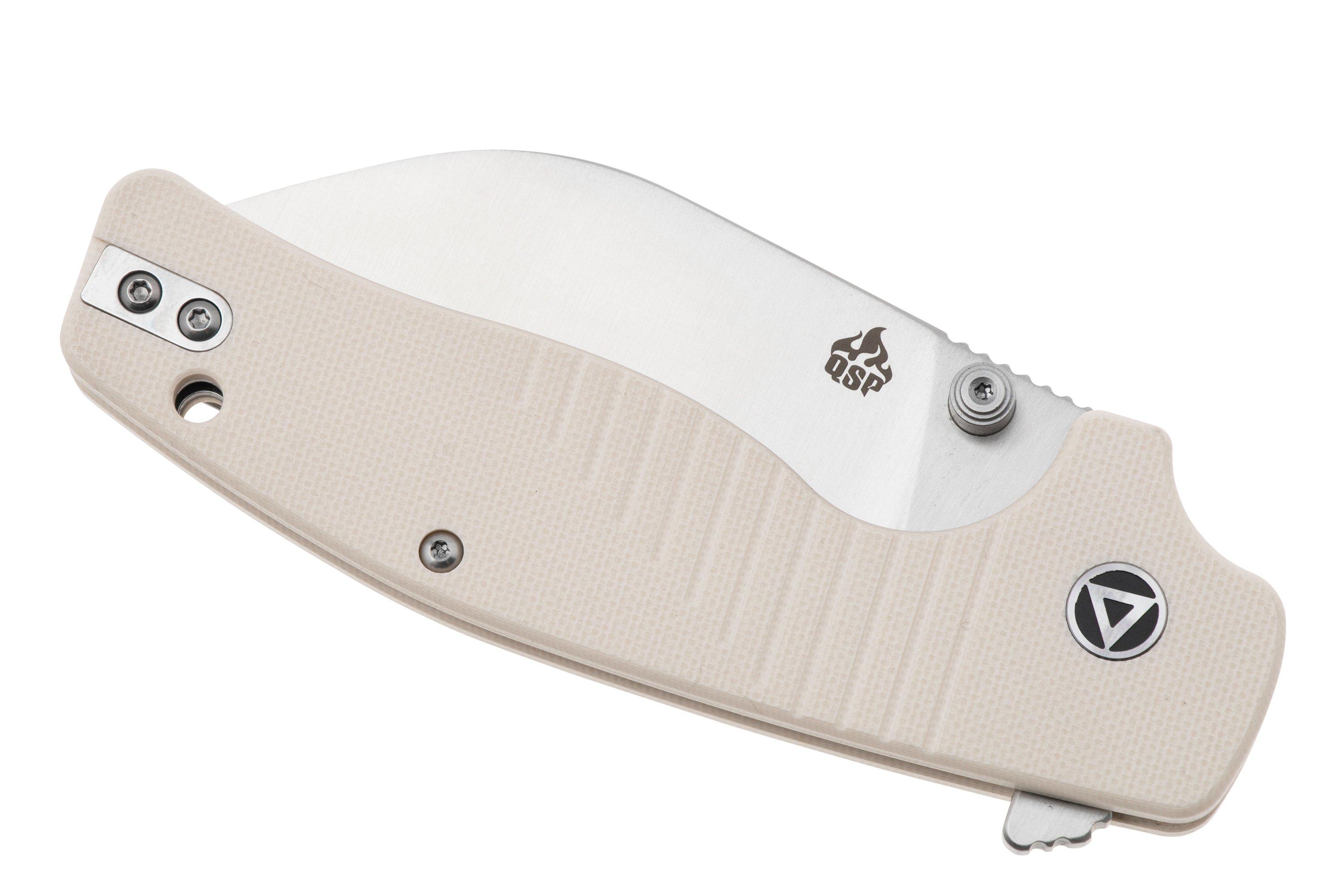 QSP Knife Chefmaster 163-B1, Satin 14C28N, Ivory White G10, navaja ...