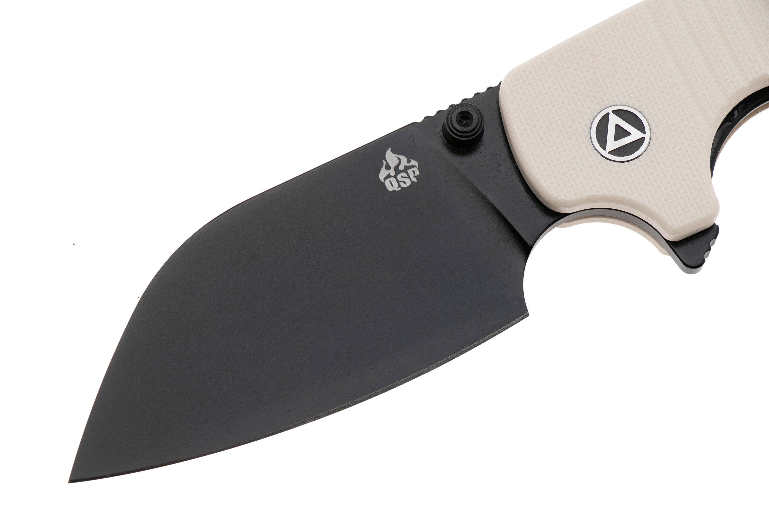 QSP Knife Chefmaster 163-B2, Black 14C28N, Ivory White G10, navaja ...